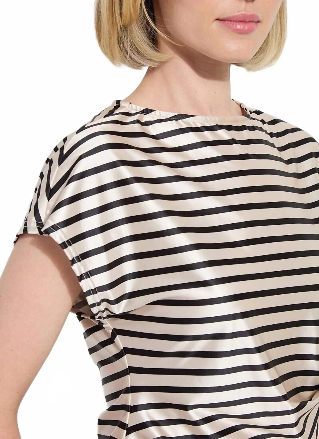 Bruna Side Draped Top In Beige - Image 3