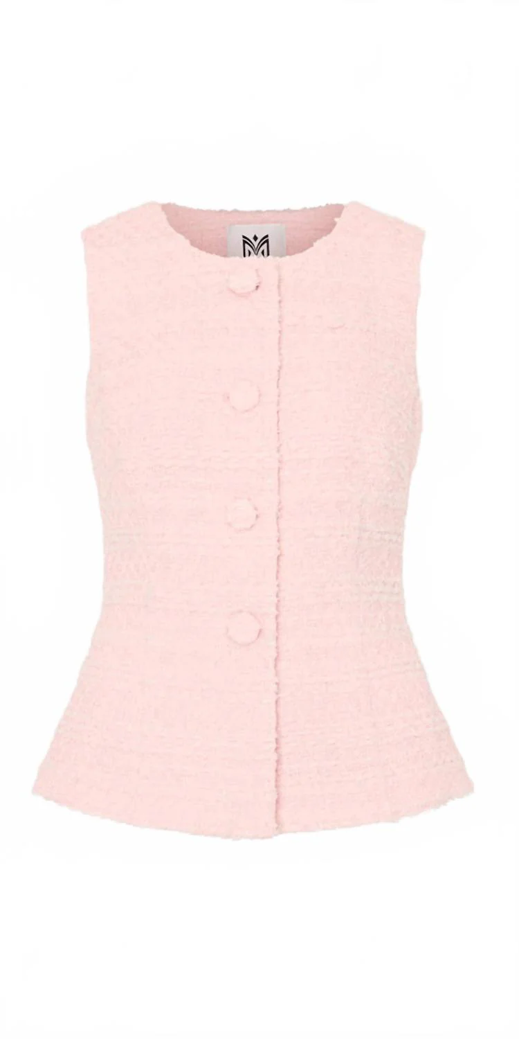 Bryn Tweed Top In Blush - Image 3