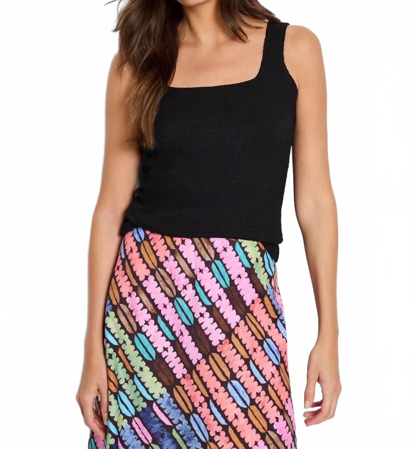 Bubble Knit Tank Top In Black