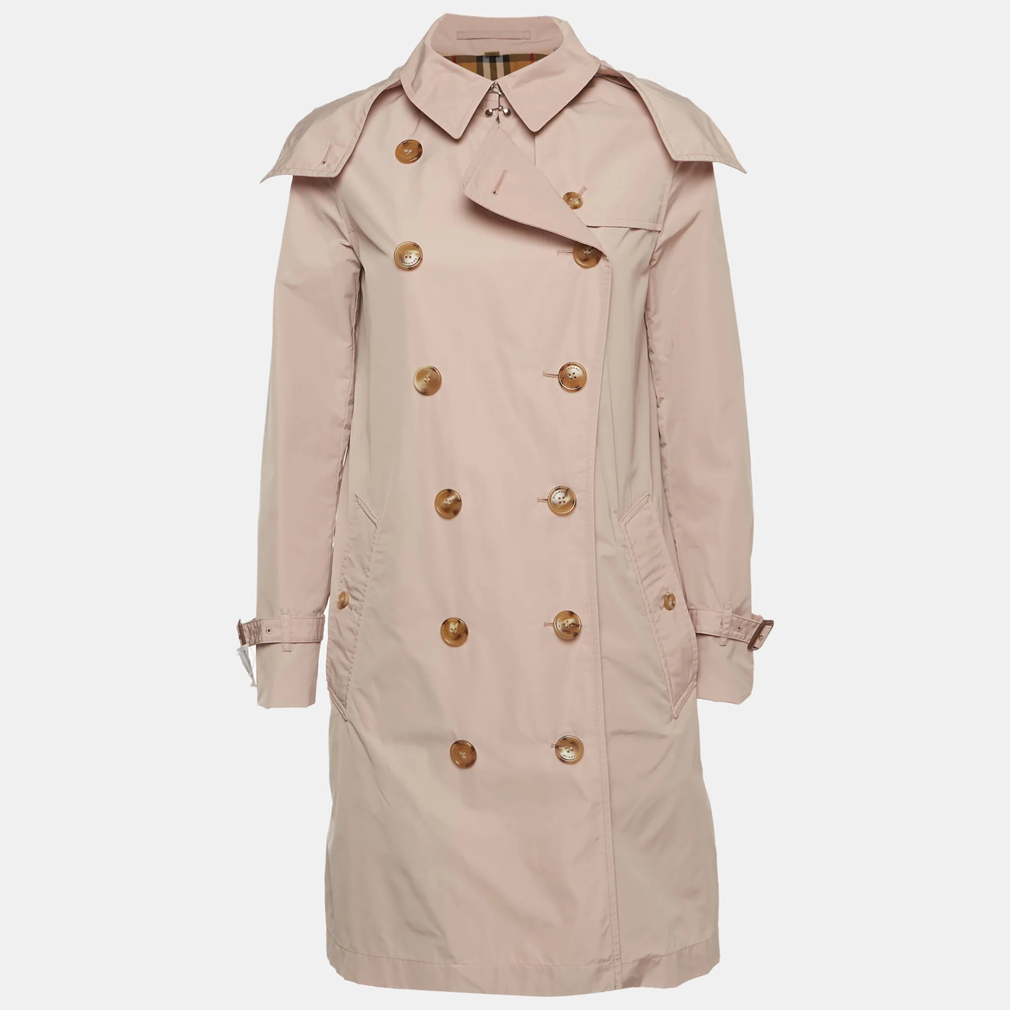 Burberry Beige Synthetic Hooded Trench Coat