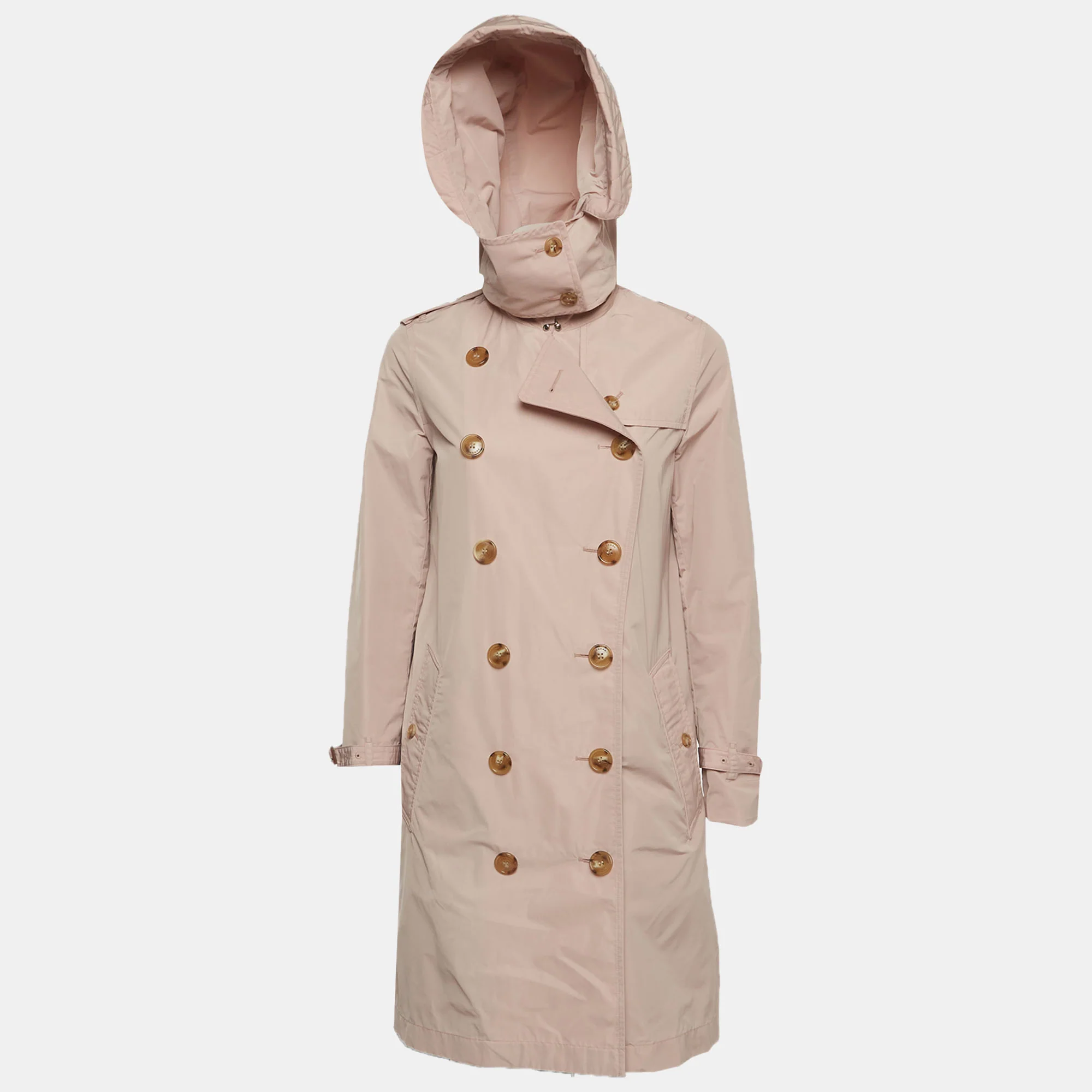Burberry Beige Synthetic Hooded Trench Coat - Image 2