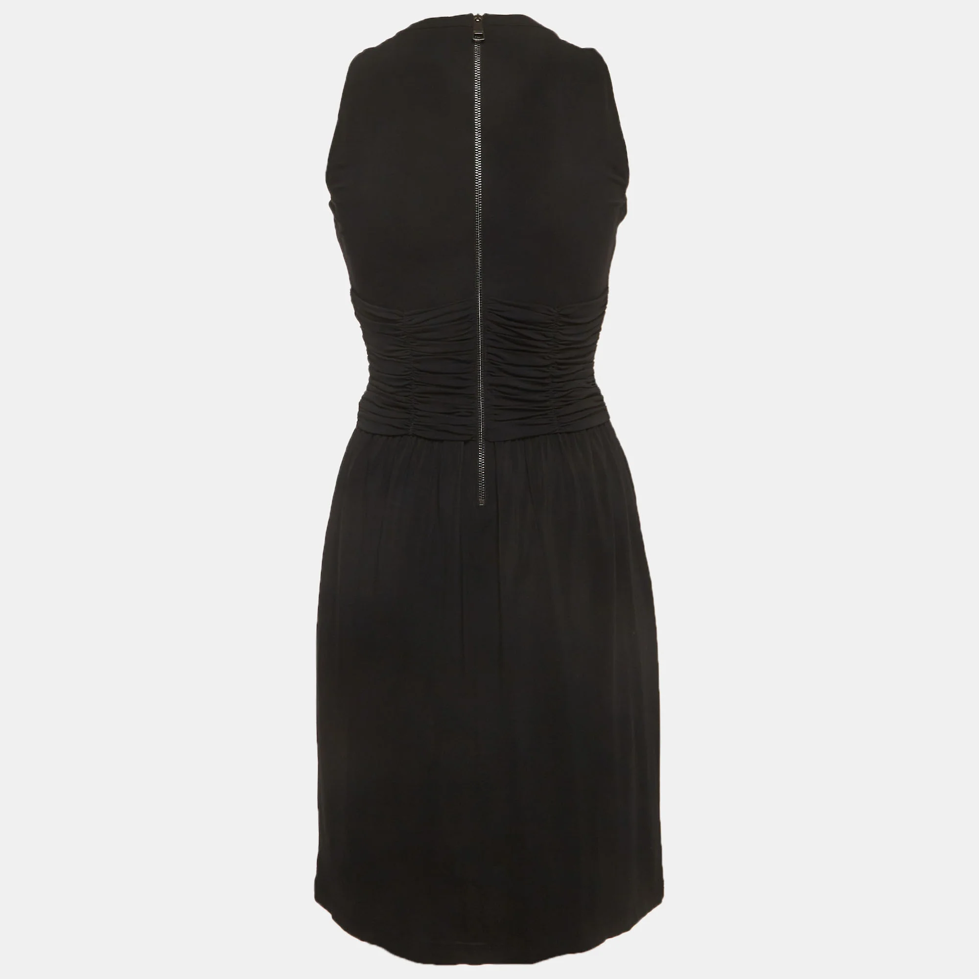 Burberry Black Jersey Draped Midi Dress - Image 3
