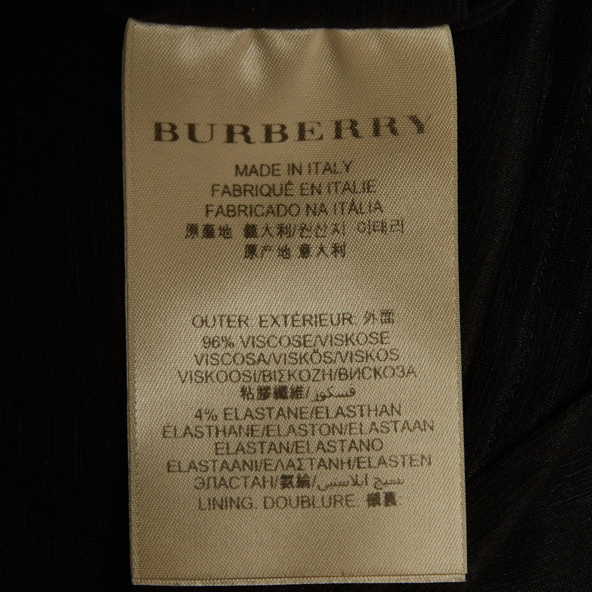 Burberry Black Jersey Draped Midi Dress - Image 6