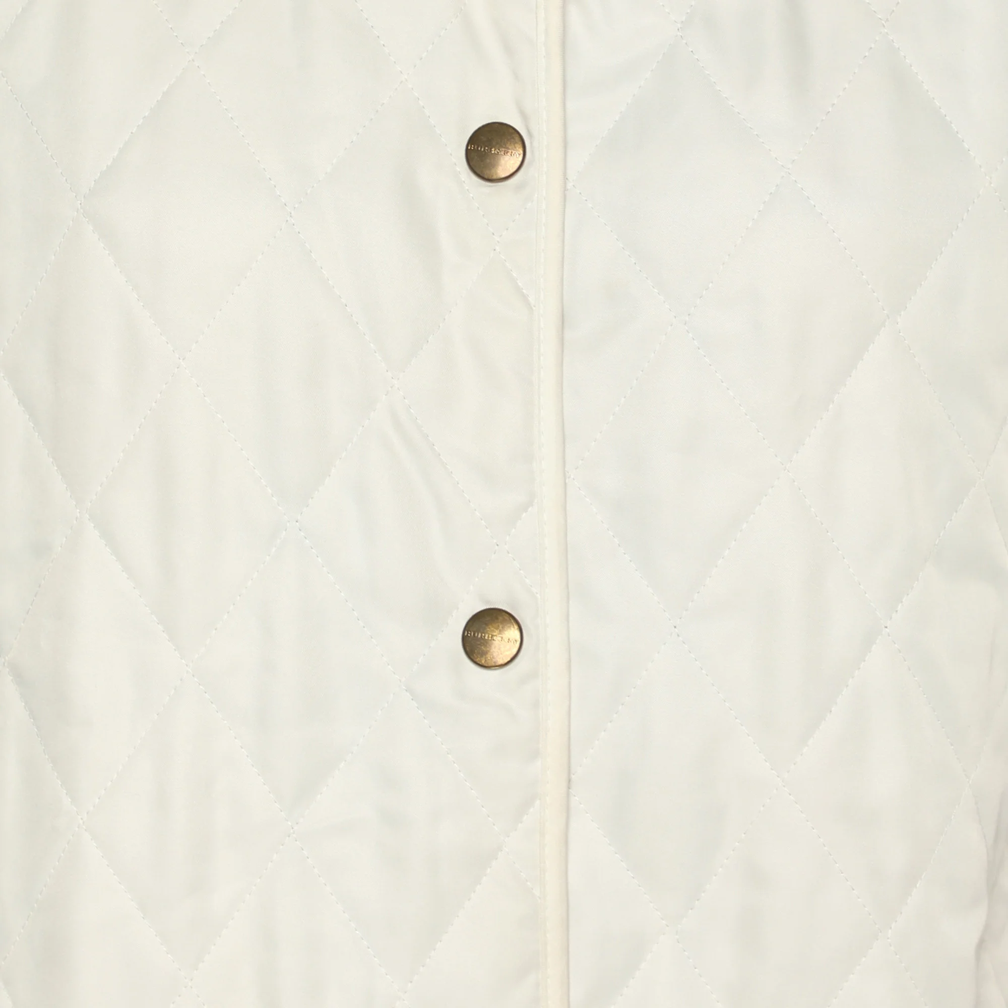 Burberry London White Diamond Quilted Nylon Button Front Jacket O/s - Image 3