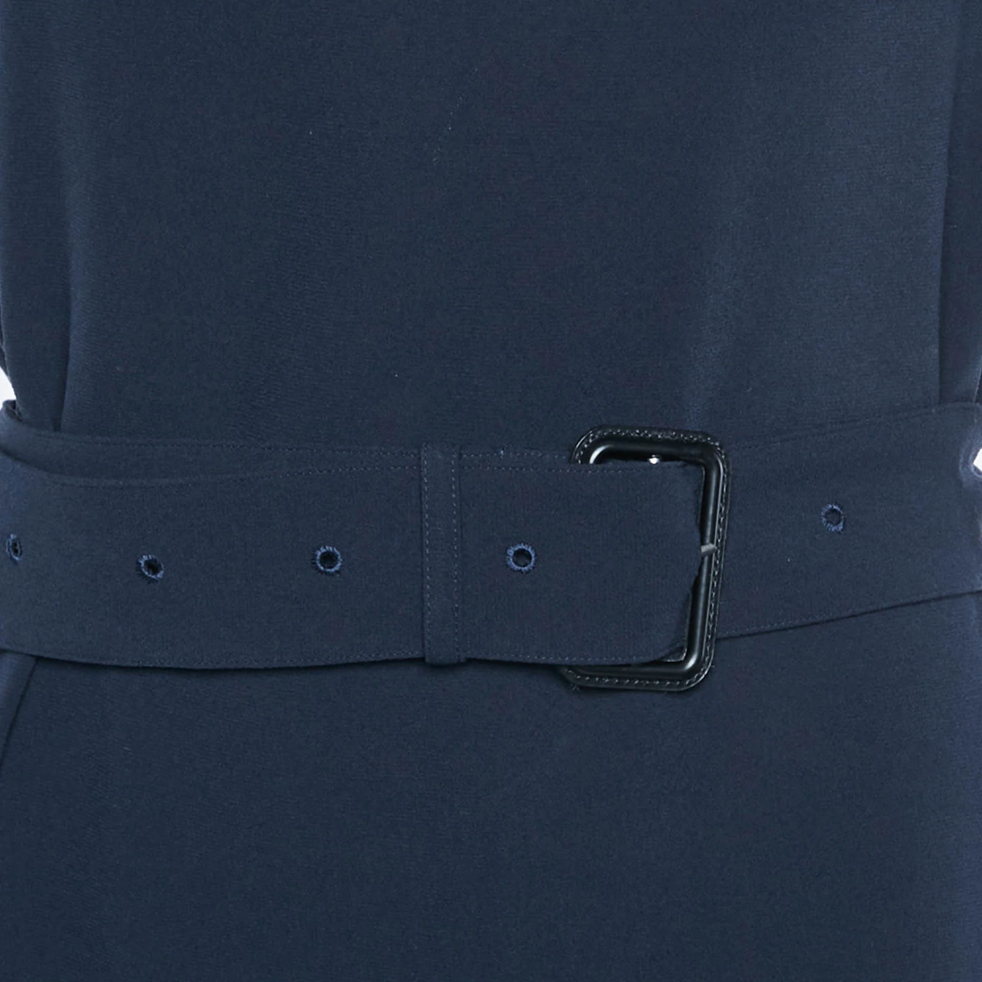 Burberry Navy Blue Crepe Belted Mini Dress - Image 4