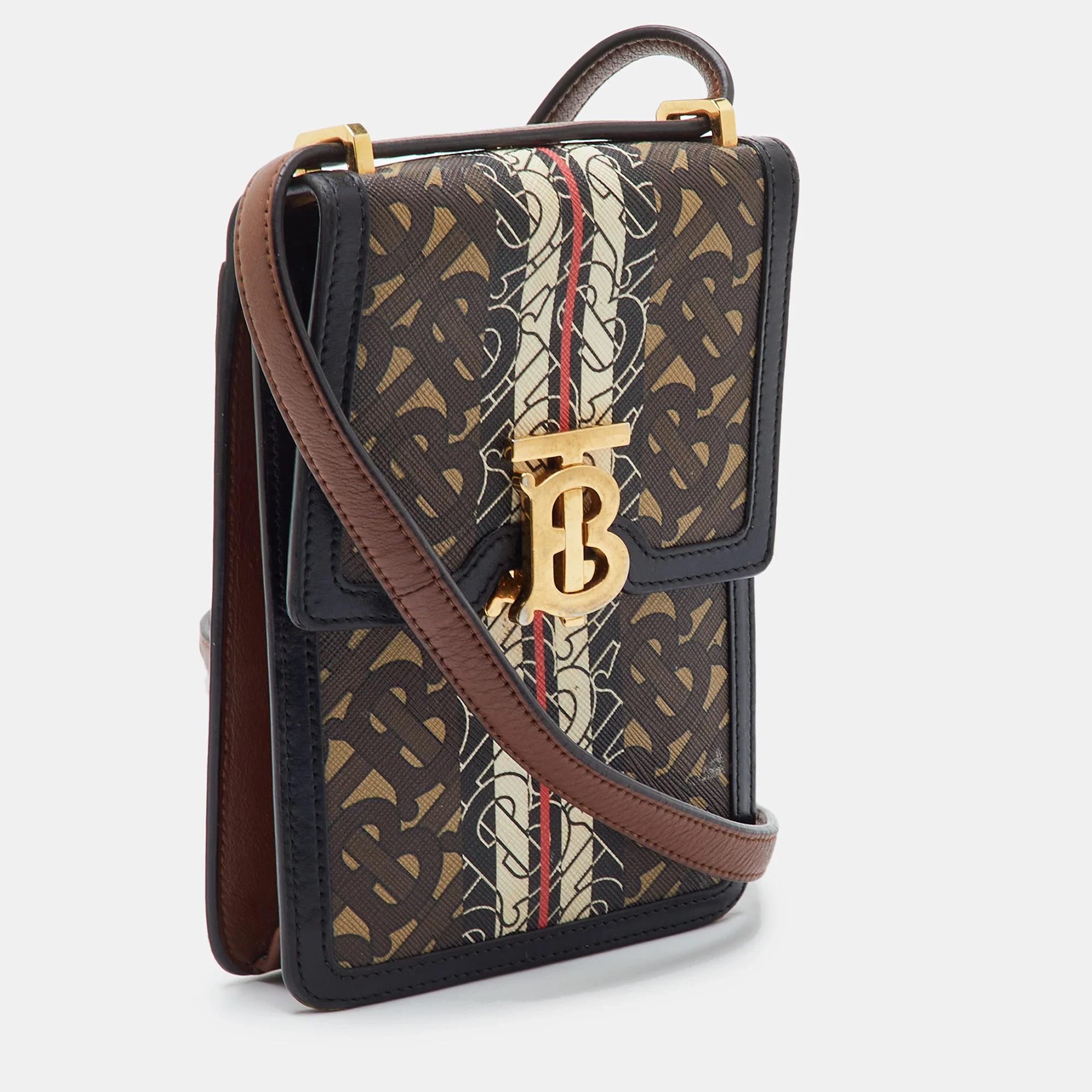 Burberry Robin Multicolor Tb Print Coated Canvas And Leather Crossbody Bag - Image 3