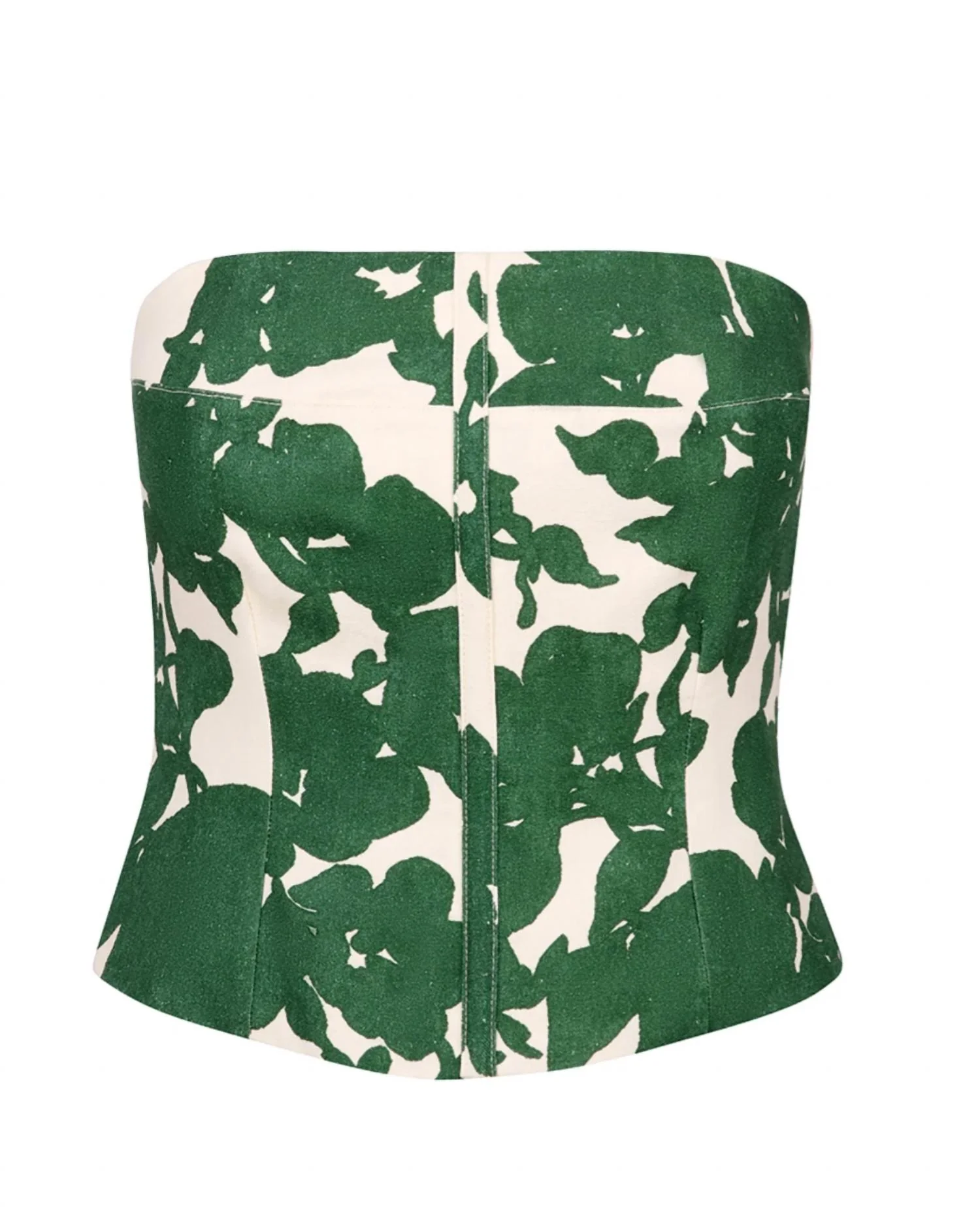 Bustier Top In Green Floral - Image 3