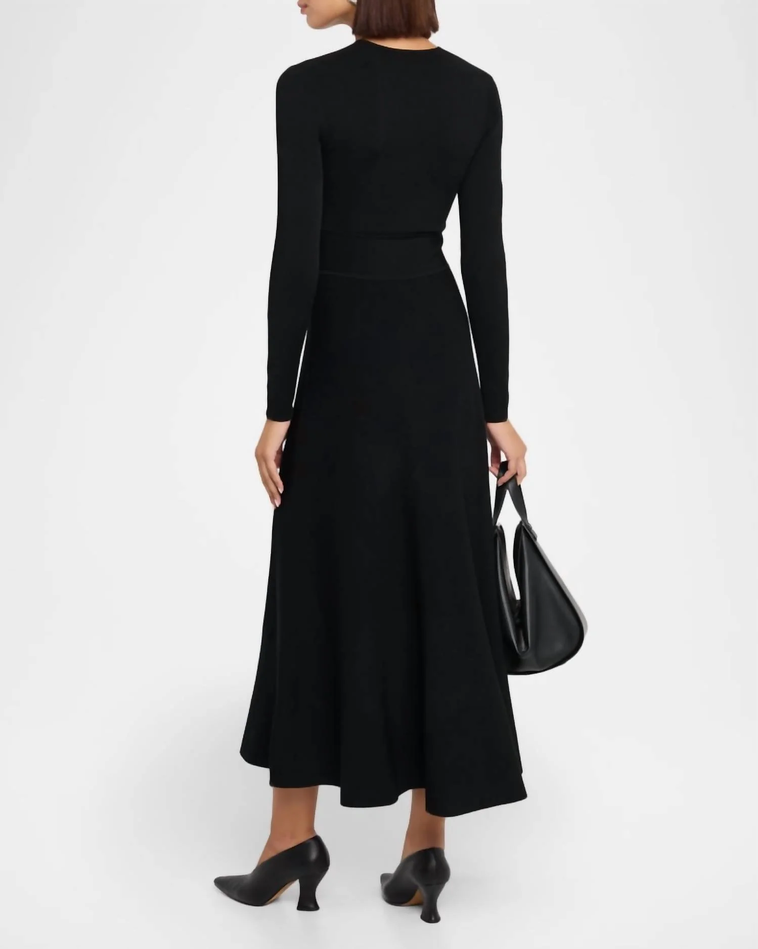 Button Front Maxi Dress In Black - Image 2