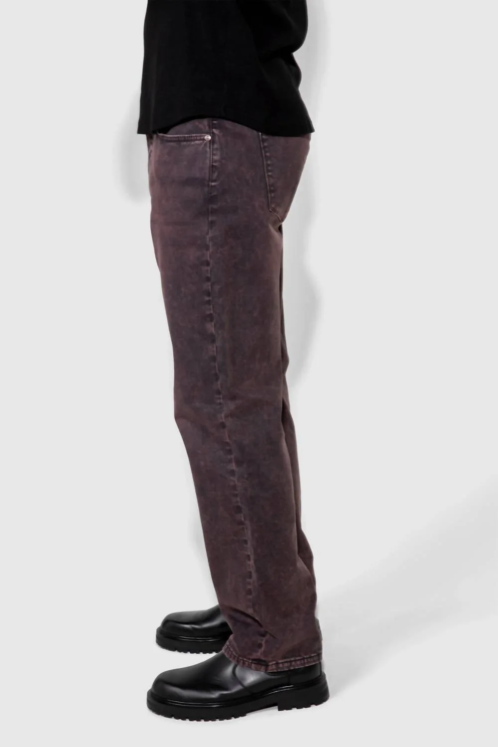 Caine Straight Leg Jeans In Vintage Plum - Image 4