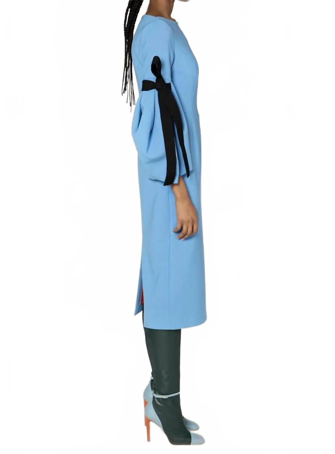 Calispi Crepe Dress In Cielo - Image 4