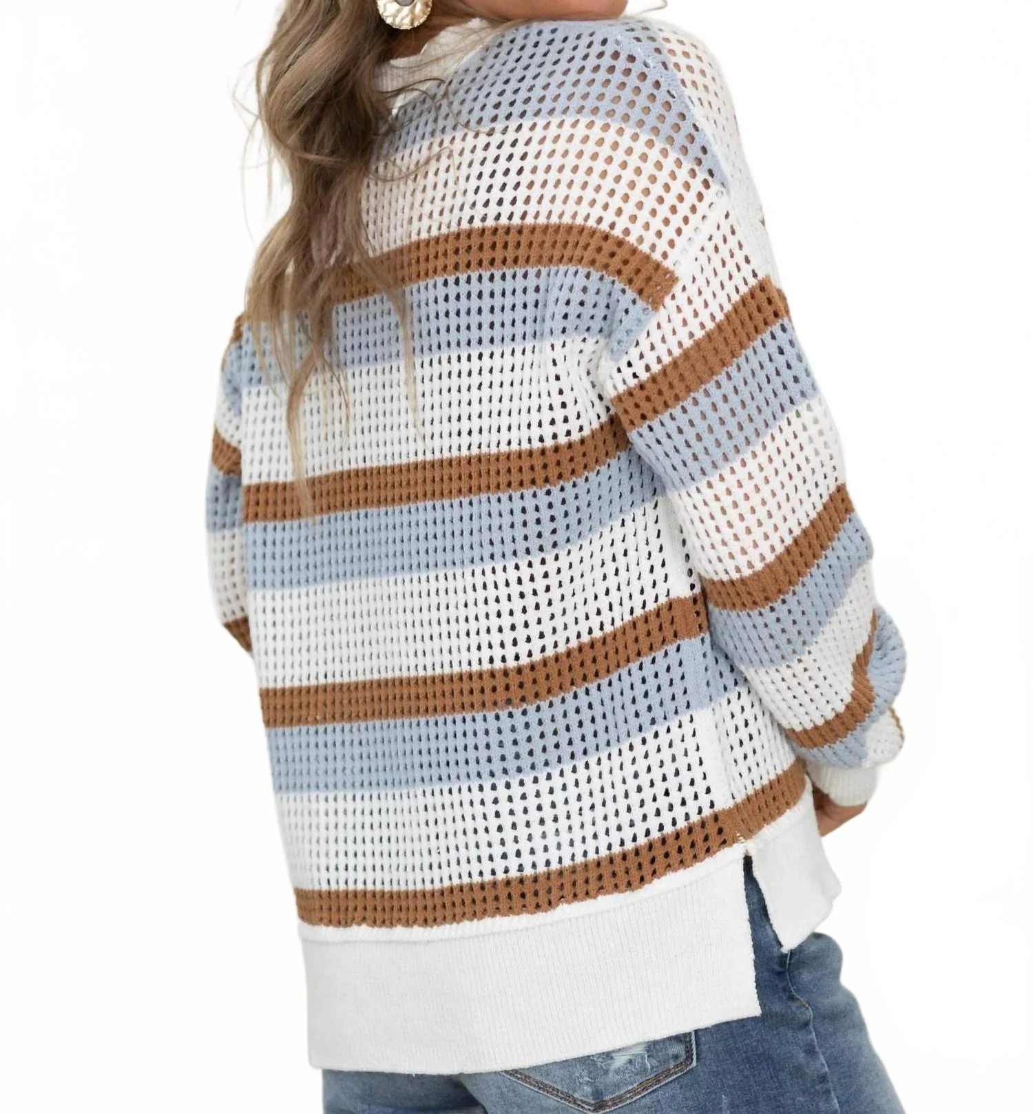 Calla Lily Sweater In Blue Rust Combo - Image 2