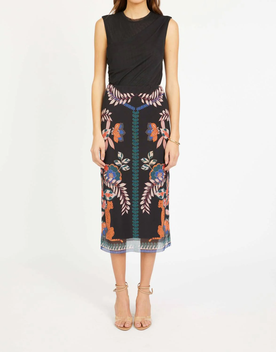 Callie Midi Skirt In Zulu Prince Cheetah