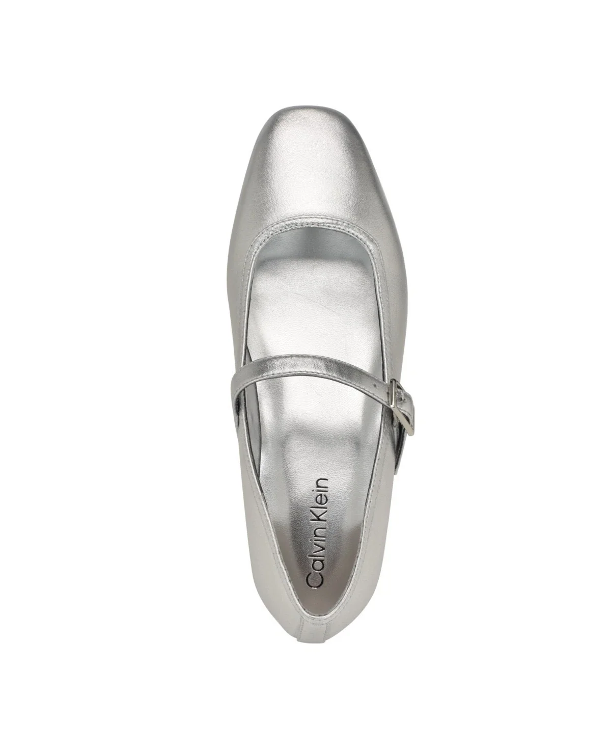 Calvin Klein Greto LZ000203 Flats Women's Silver Leather Mary Jane HTAT909 - Image 2