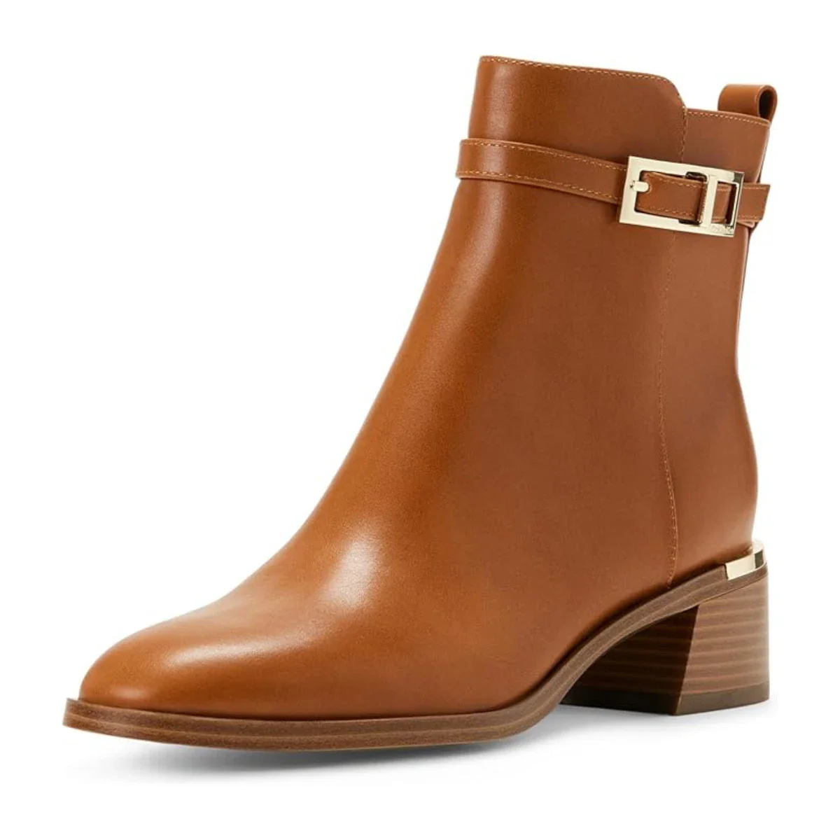 Calvin Klein Jallis Boots Womens Brown Side Zip Almond Toe Bootie RHS8269
