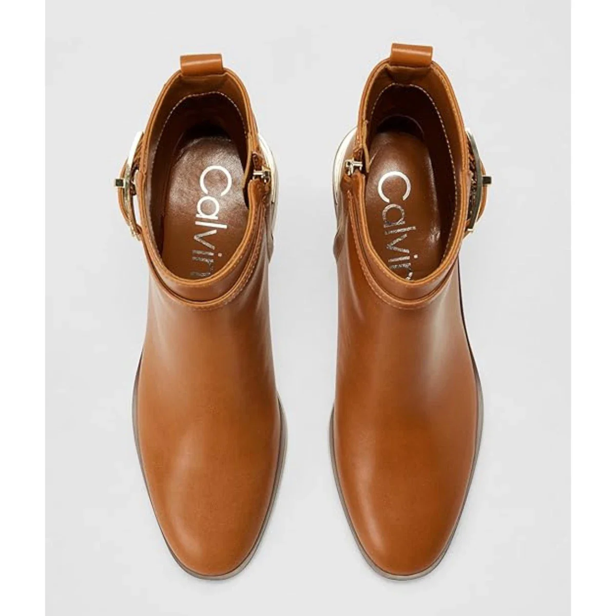 Calvin Klein Jallis Boots Womens Brown Side Zip Almond Toe Bootie RHS8269 - Image 3