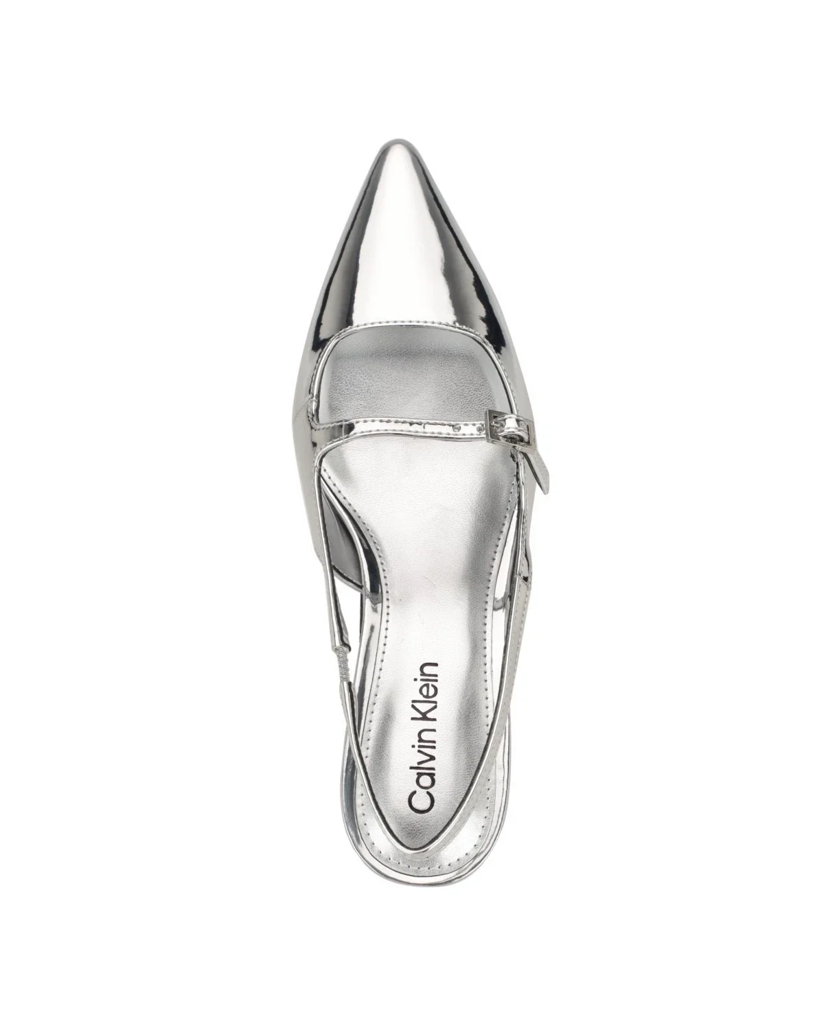 Calvin Klein Kallien Pumps Women's Silver Mirror Metallic Kitten Heel HTAT912 - Image 3