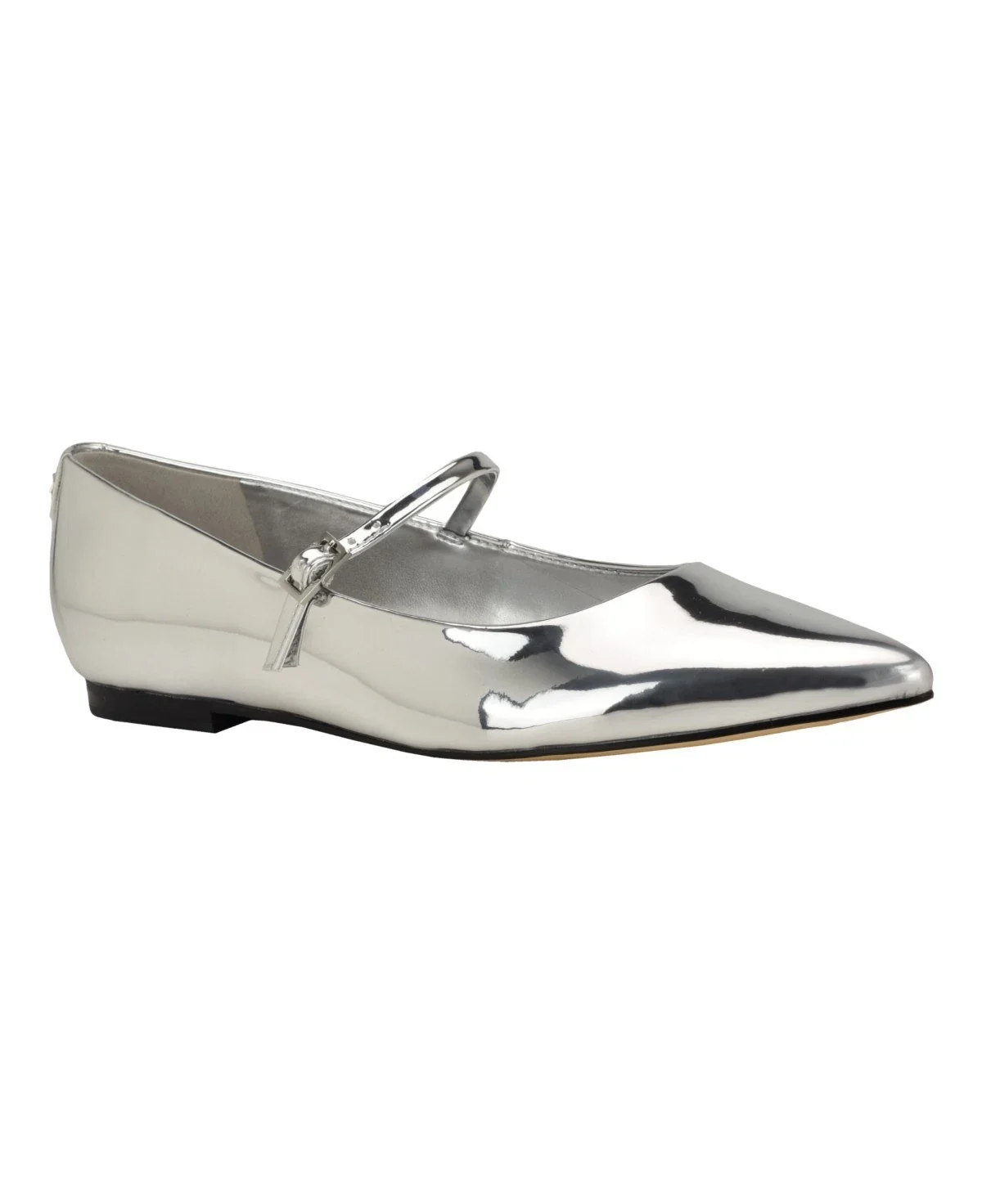 Calvin Klein Kamryn Flat Women's Silver Patent Leather Pointed Toe HTAT916