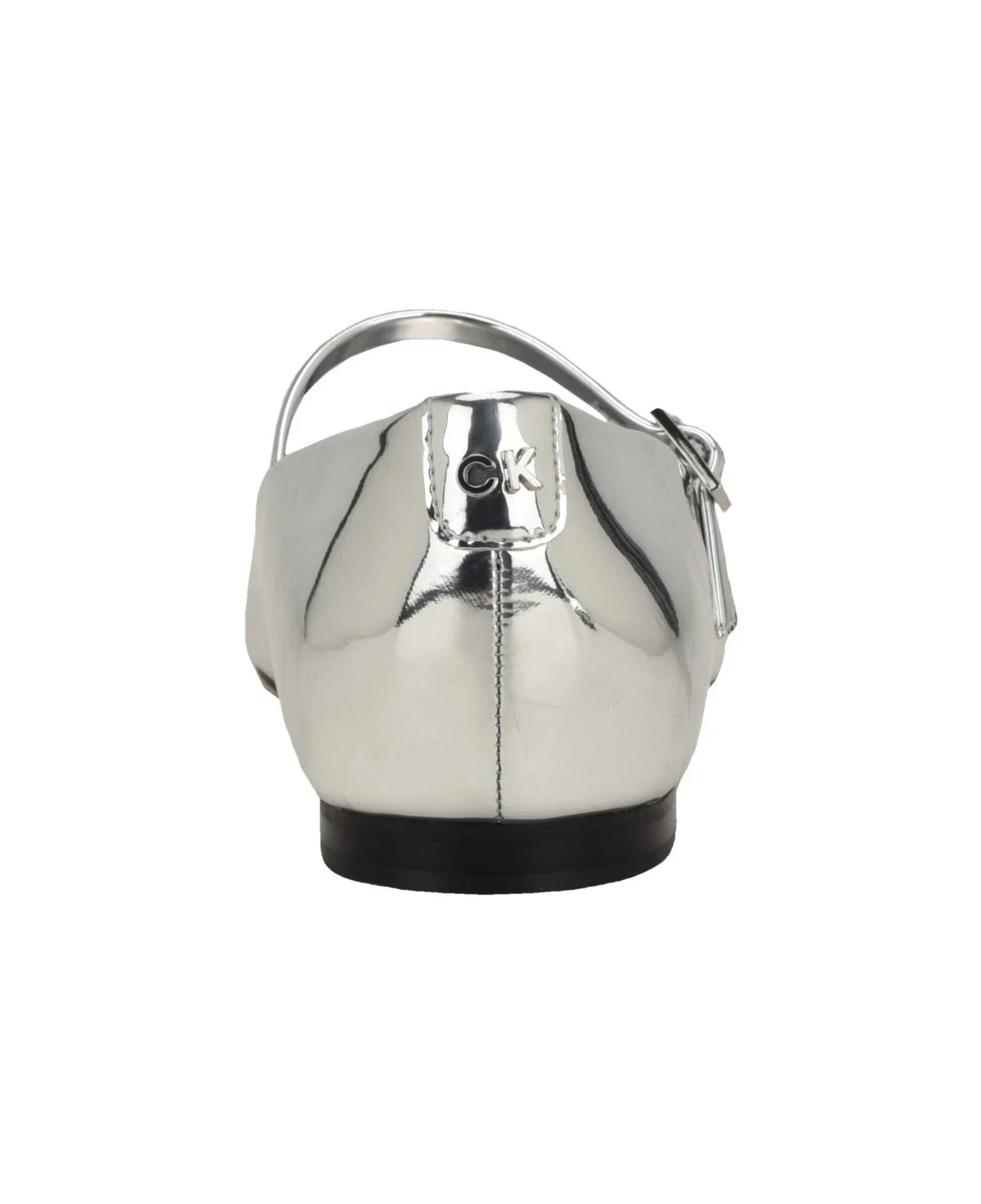 Calvin Klein Kamryn Flat Women's Silver Patent Leather Pointed Toe HTAT916 - Image 3