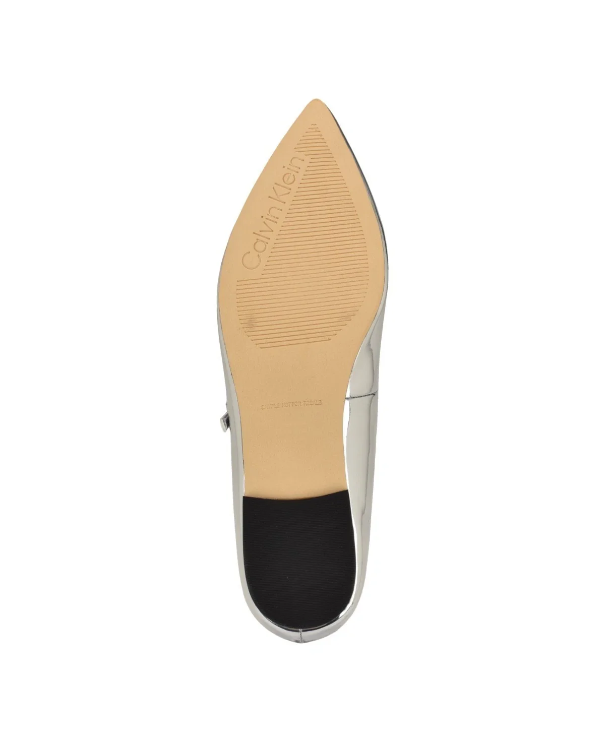 Calvin Klein Kamryn Flat Women's Silver Patent Leather Pointed Toe HTAT916 - Image 4