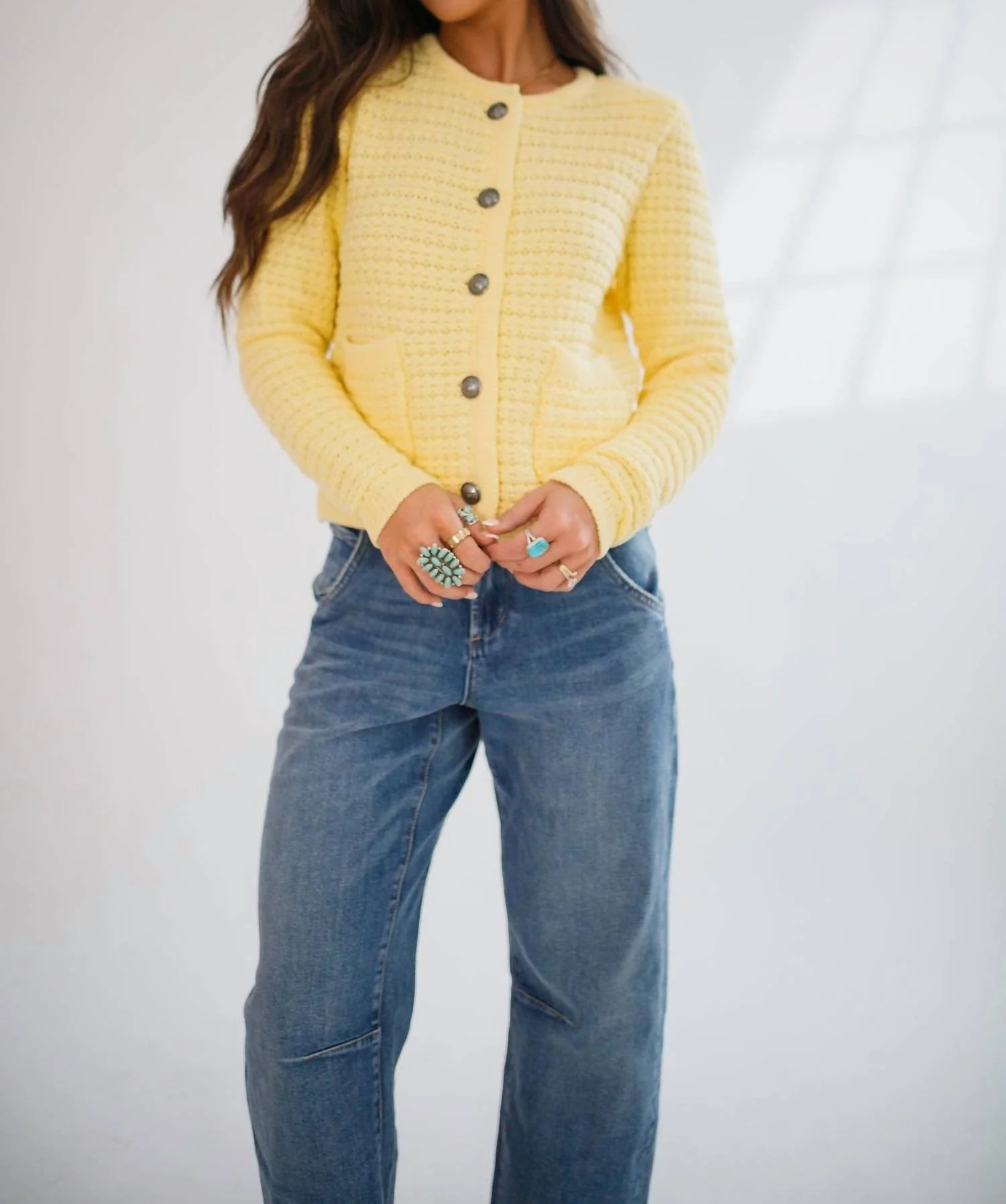Cambria Old Money Cardigan In Pale Banana