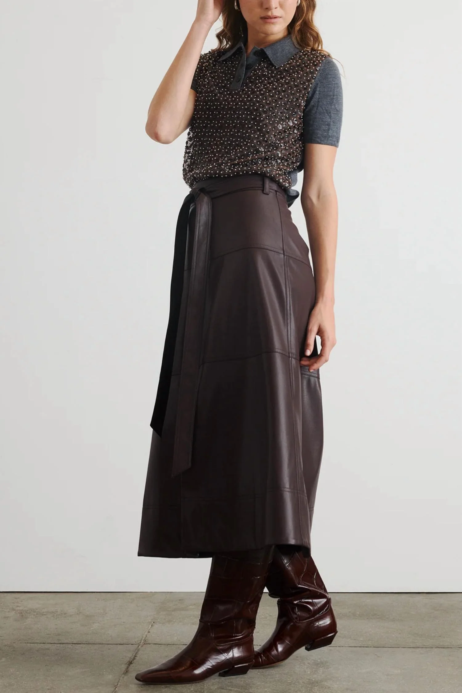 Camilla Knit Top In Brown - Image 2