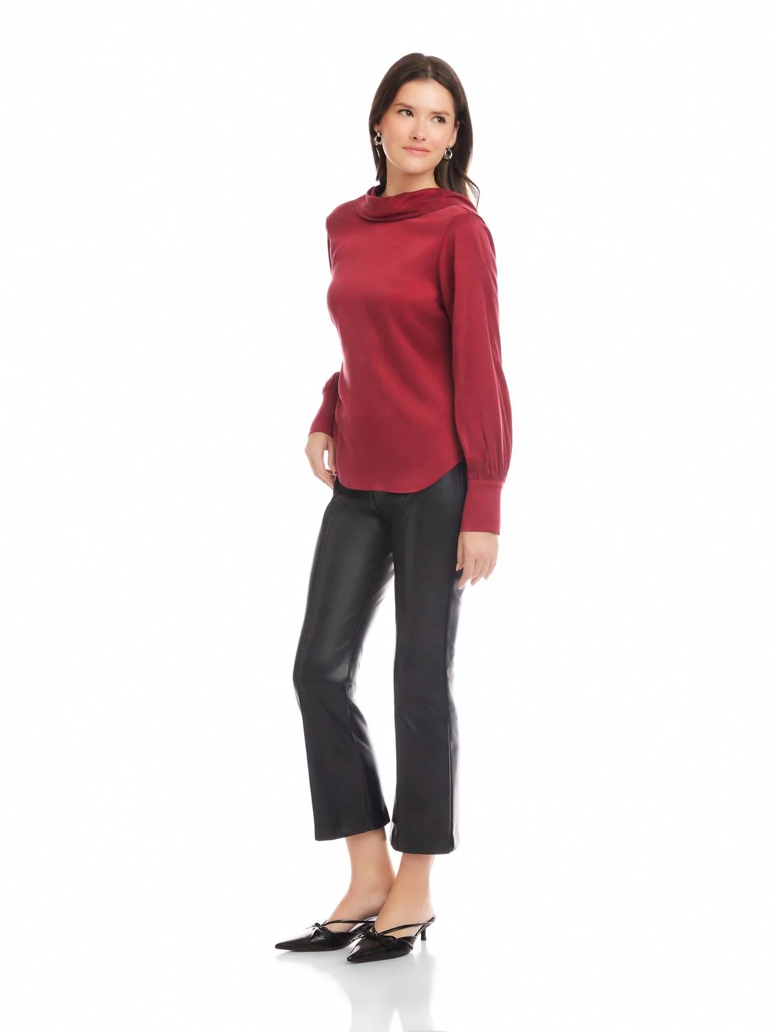 Camille Cowl Back Top In Brick - Image 3