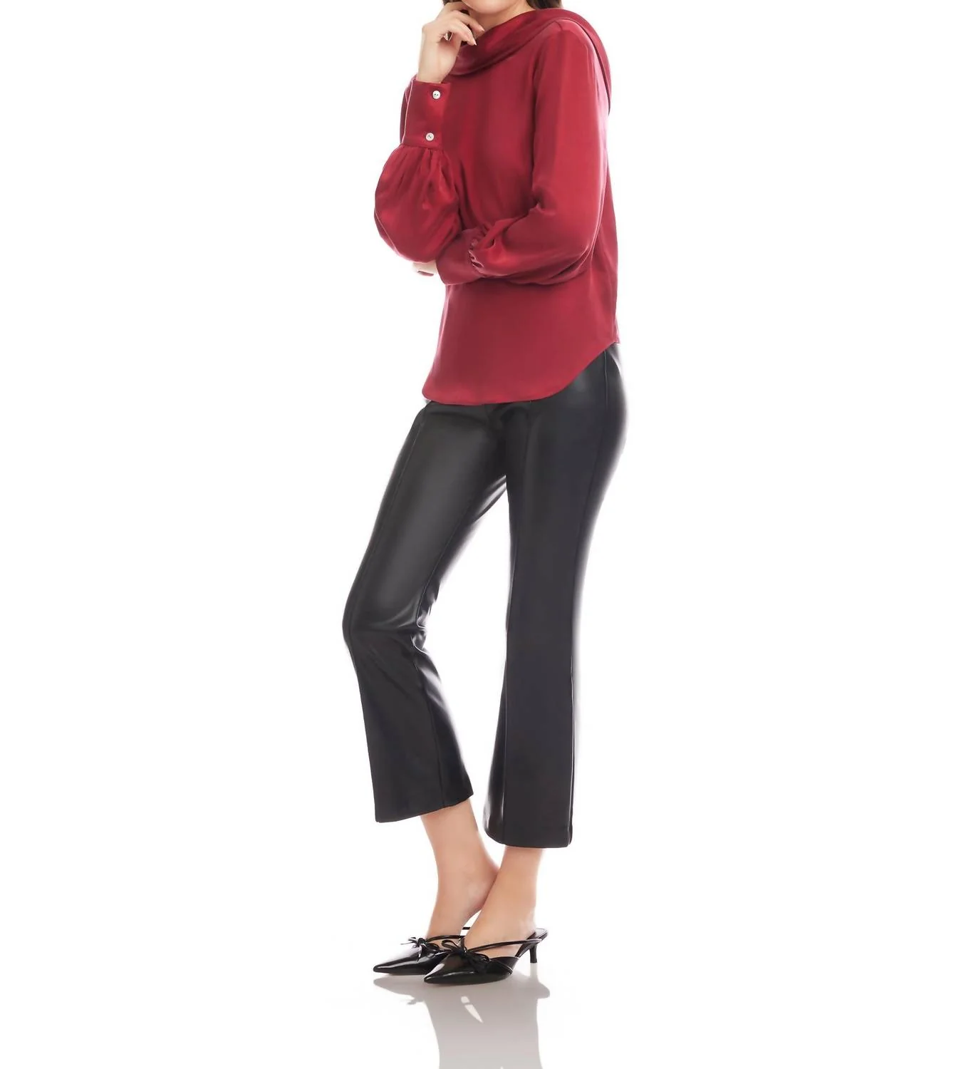 Camille Cowl Back Top In Brick - Image 4