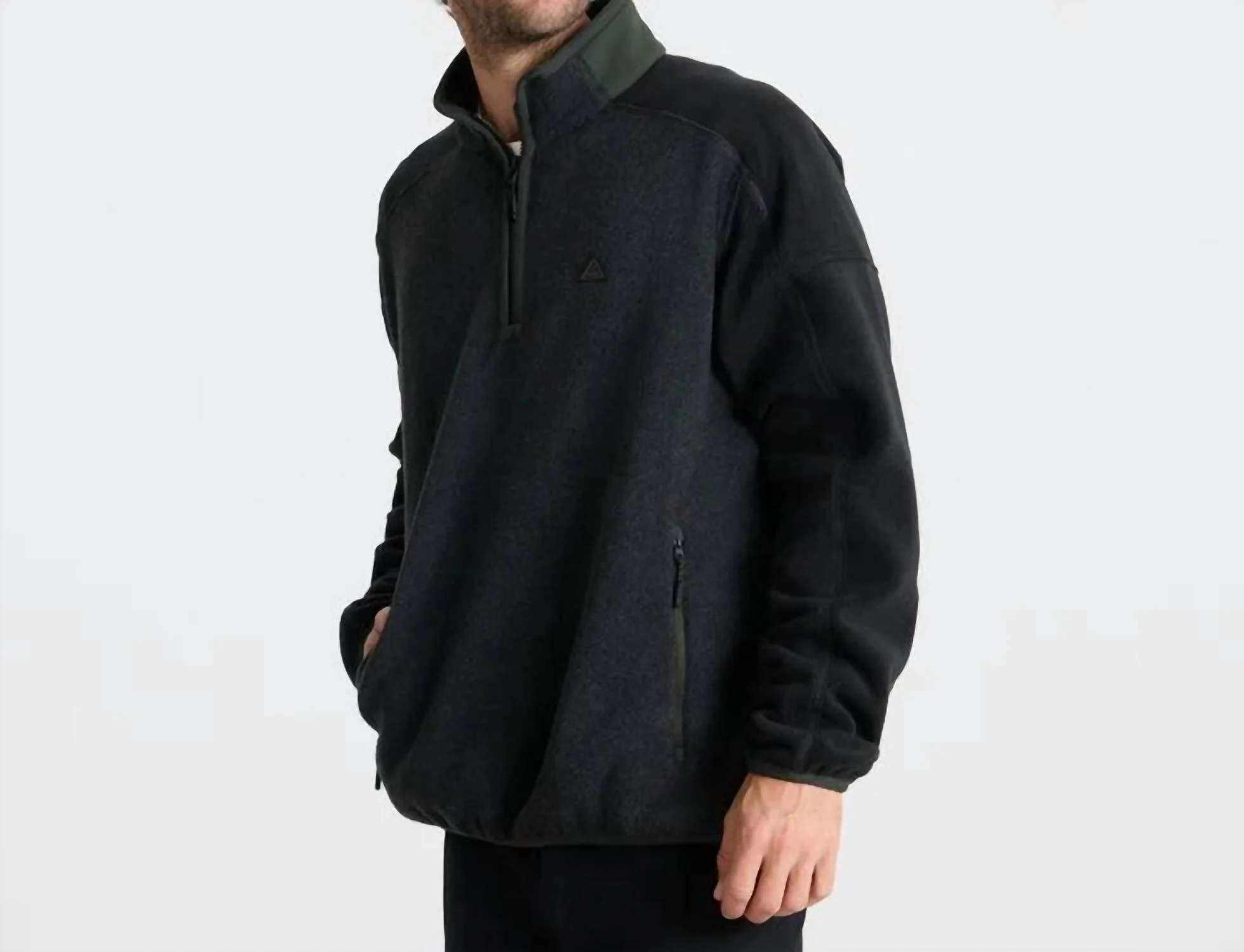 Campover Fleece Mock Neck Jacket In Onyx - Image 3