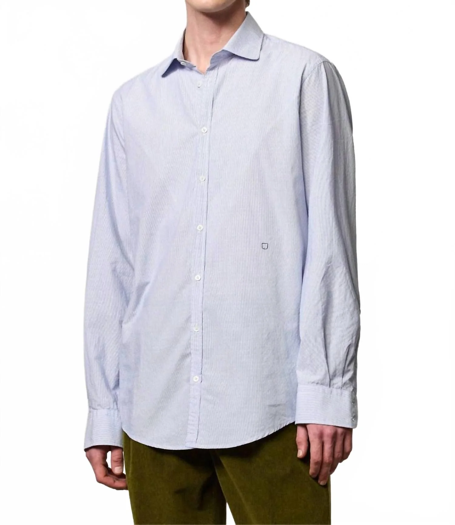Canary Classic Button Down Shirt In Azzuro
