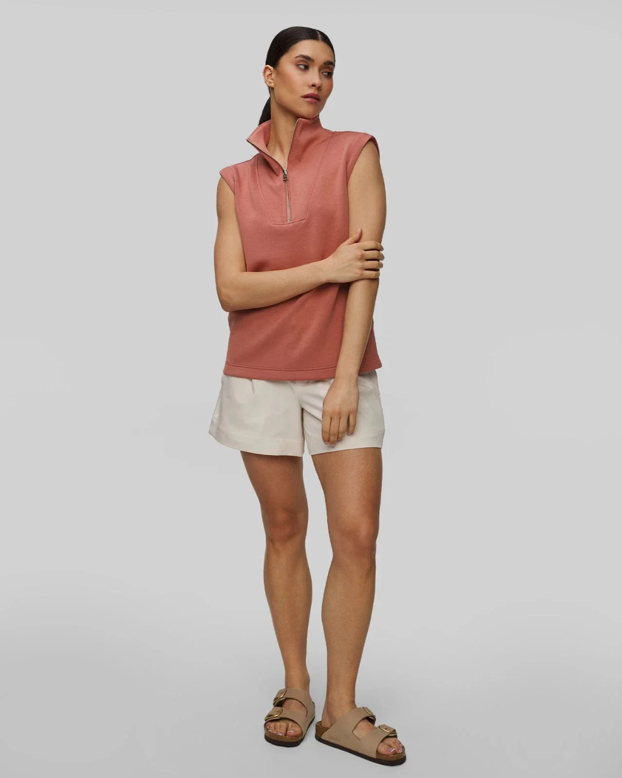 Canyon Magnolia 2.0 Tank Top Women's Canyon Rose Half-Zip Sleeveless DSGL1231 - Image 2