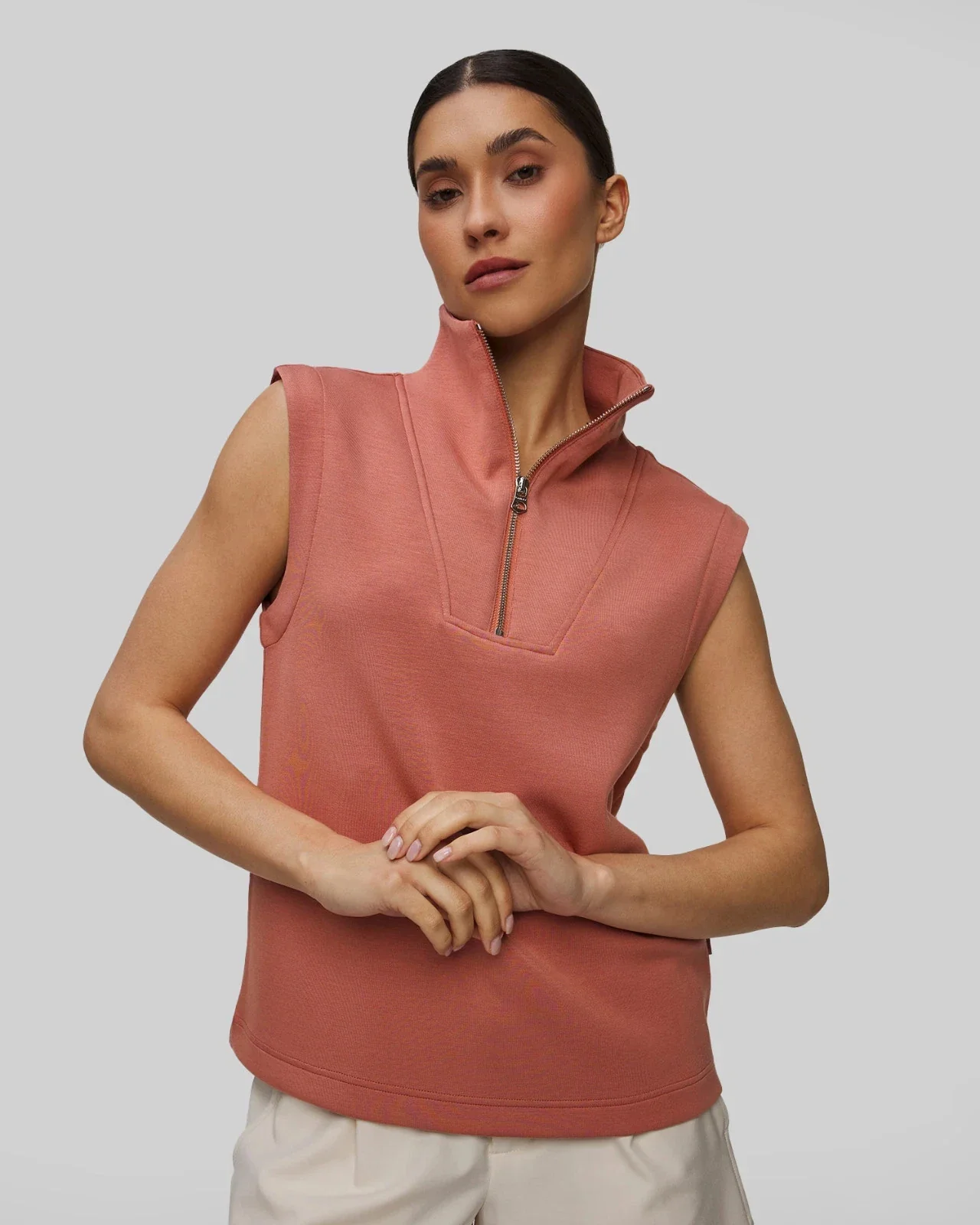 Canyon Magnolia 2.0 Tank Top Women's Canyon Rose Half-Zip Sleeveless DSGL1231 - Image 5