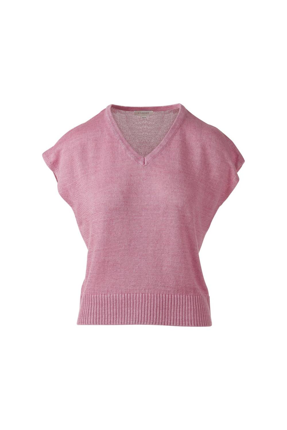 Cap Sleeve Vee Top In Berry - Image 2