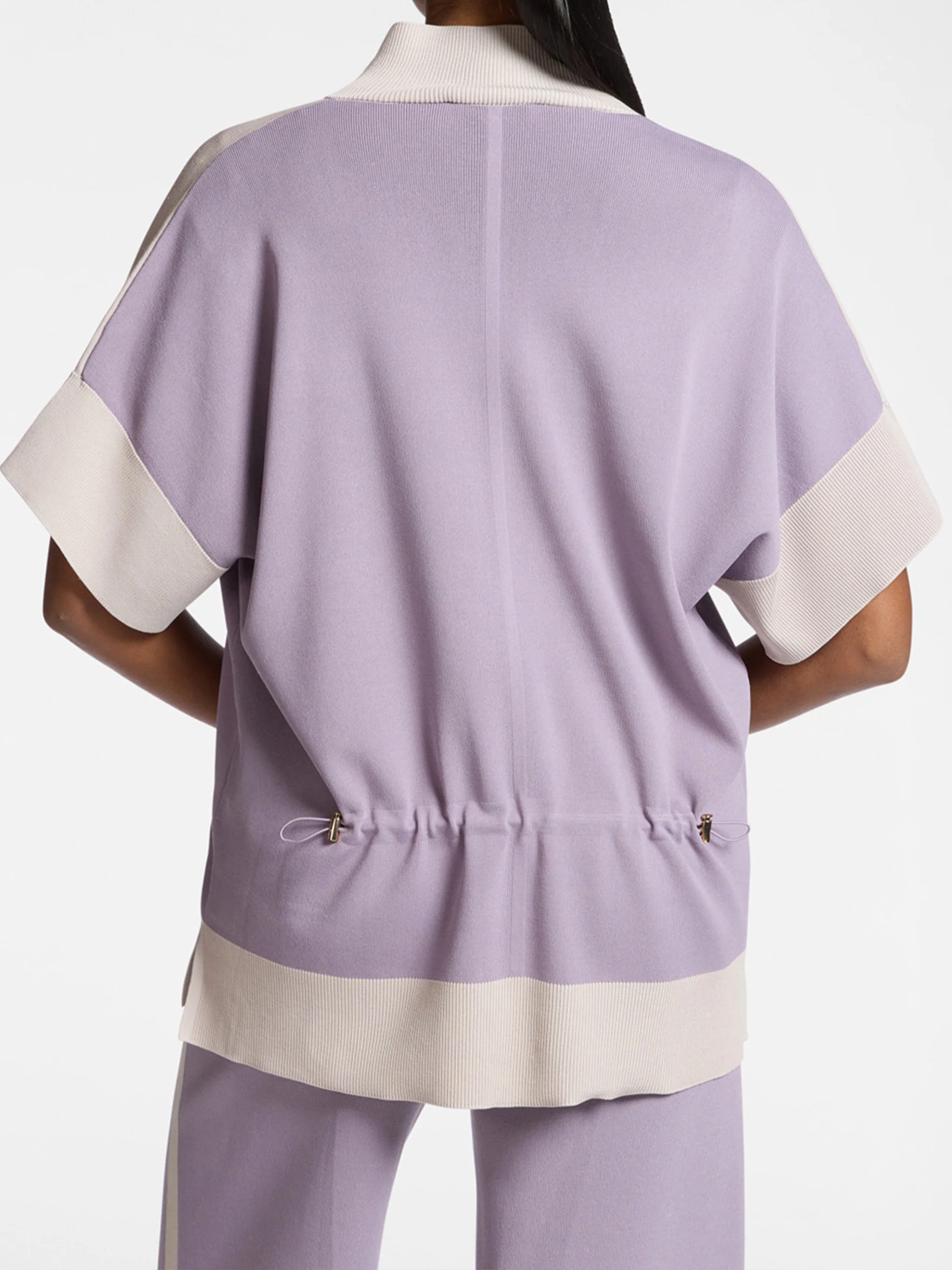 Cappa Relaxed Fit Lavender/Beige Zip Jacket - Image 3