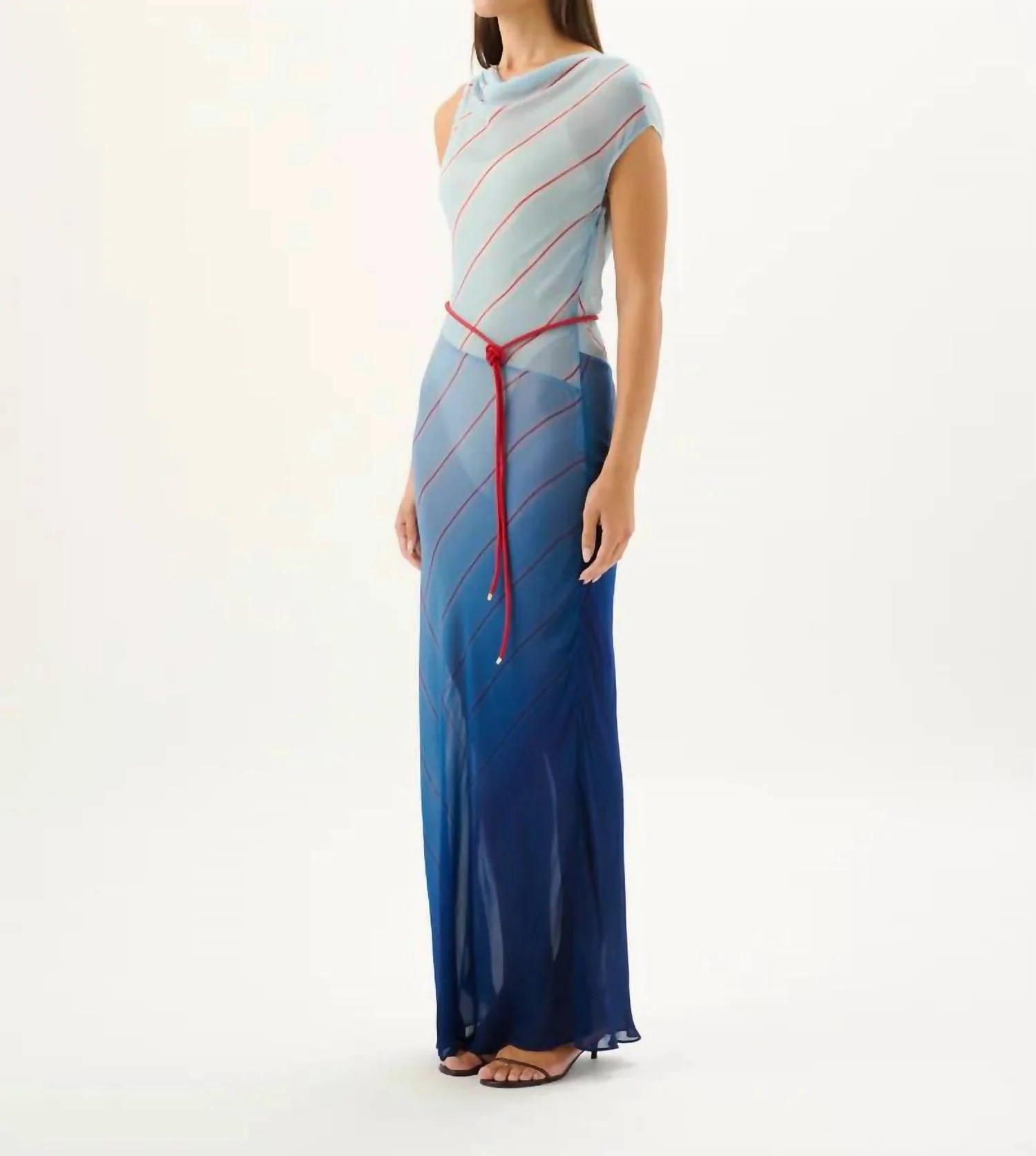 Capri Maxi Dress In Stripes Of The Seas - Image 4