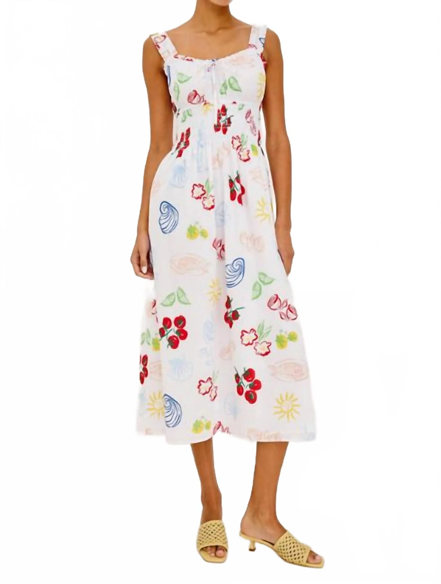 Capri Midi Dress In White