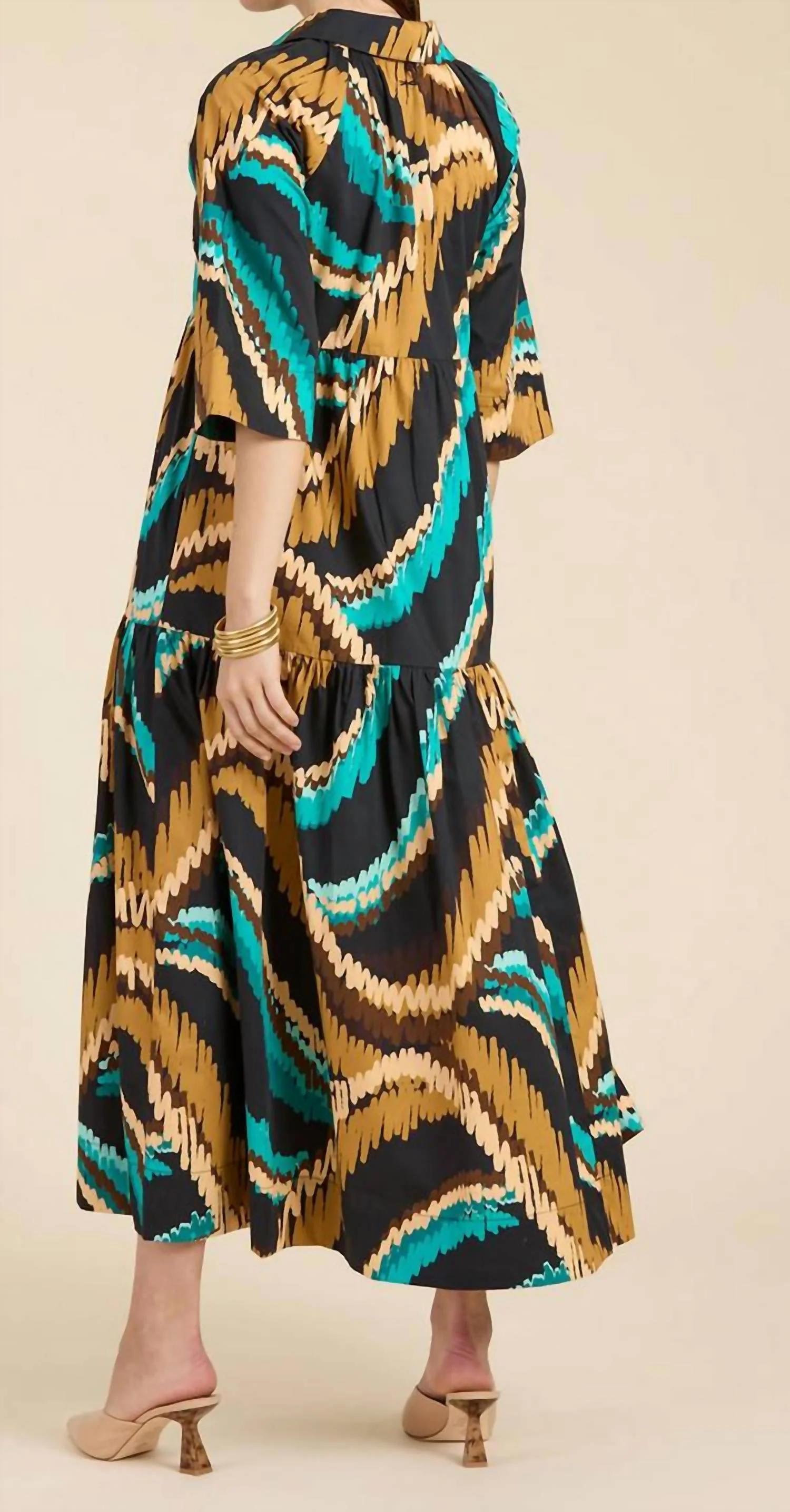 Cara Midi Dress In Sound Wave - Image 3