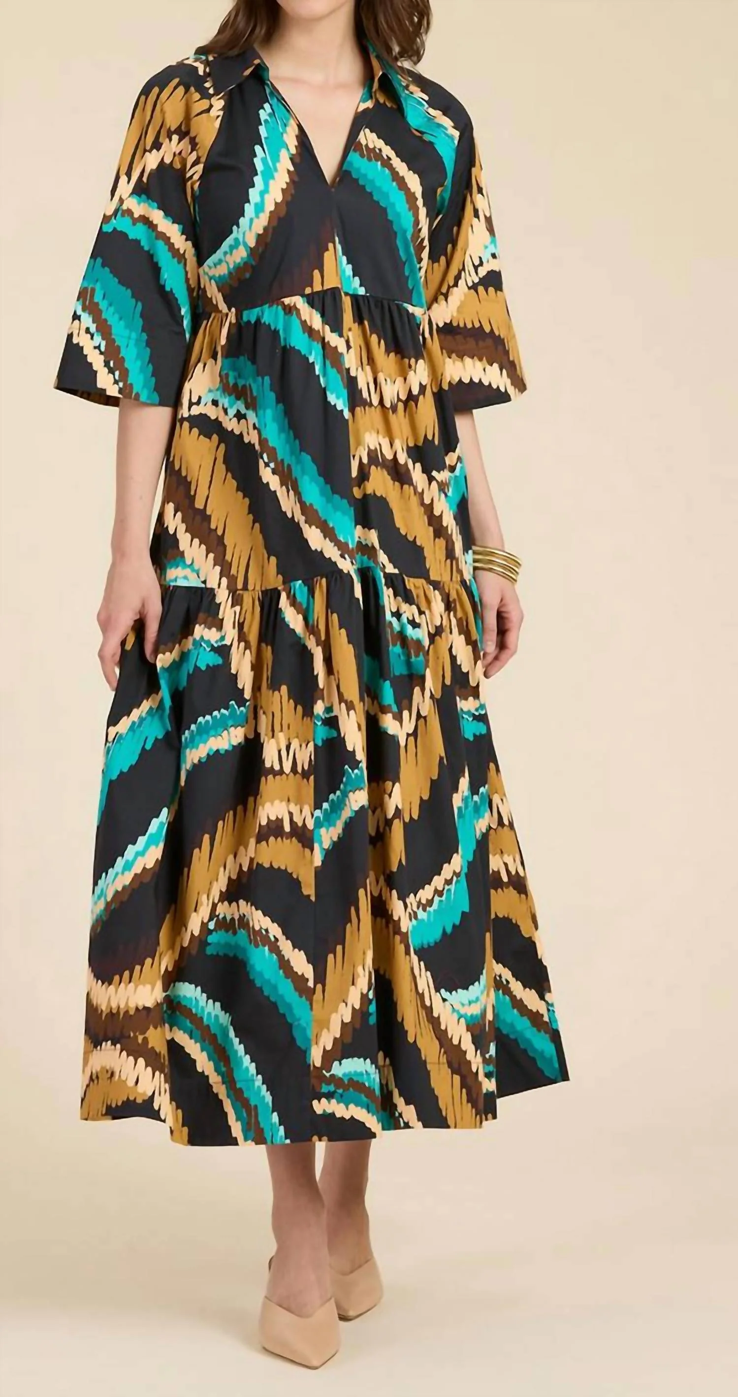 Cara Midi Dress In Sound Wave - Image 4