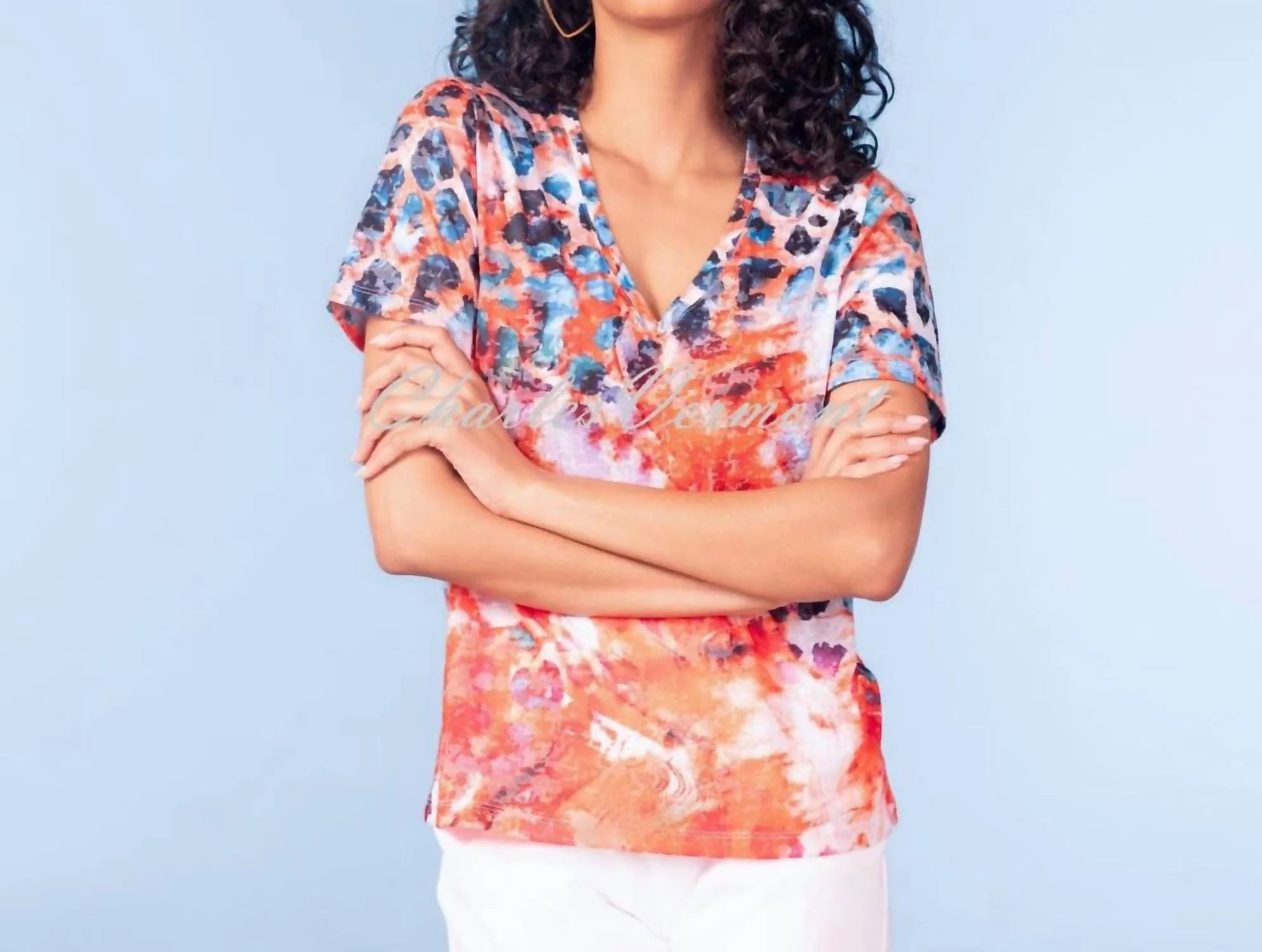 Cardigan Animal Print Top In Burnt Orange