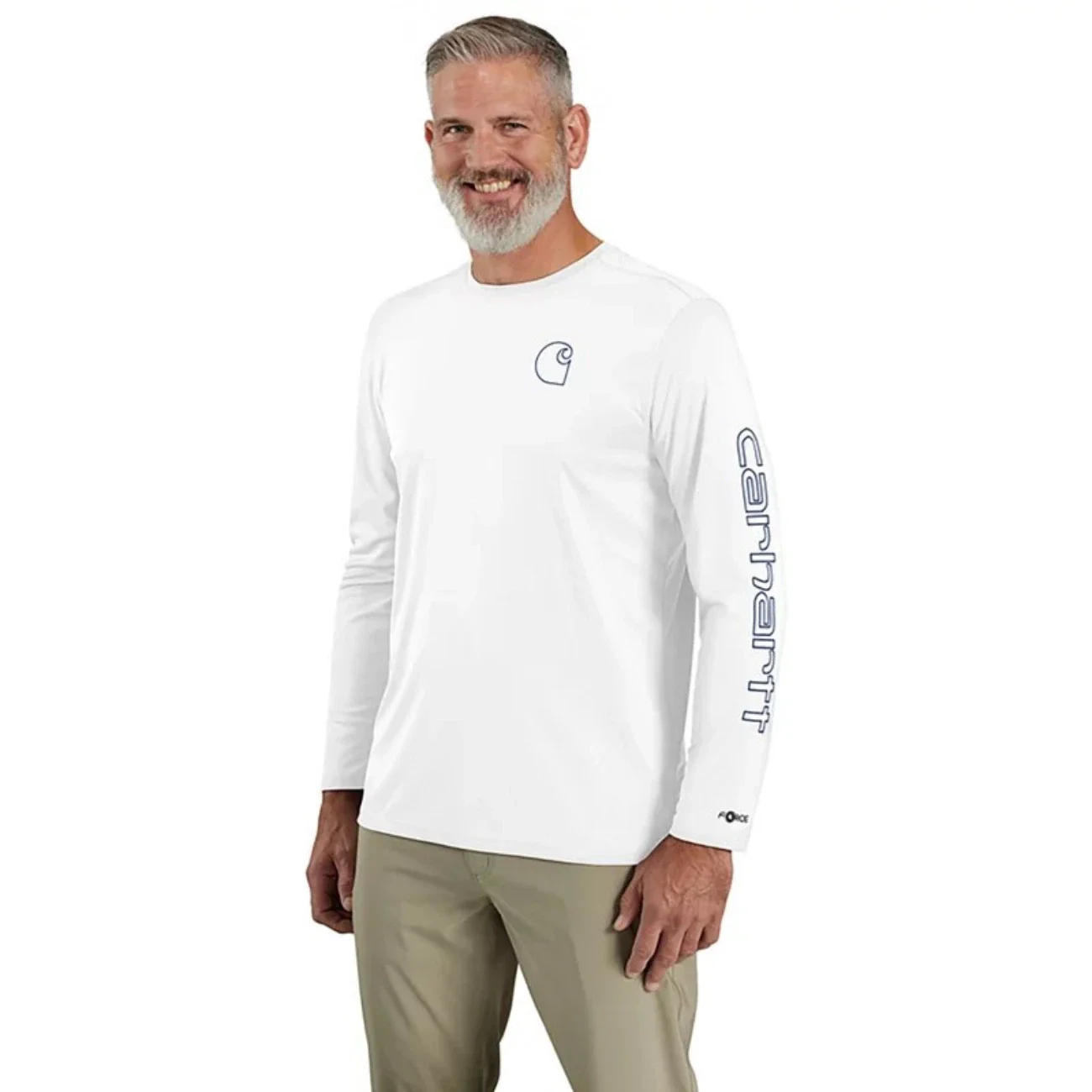 Carhartt Force Sun Defender T-Shirt Men's White Logo Graphic Lightweight KFC480 - Image 4