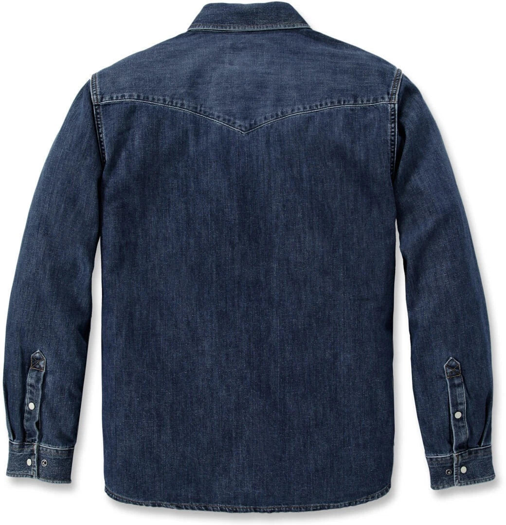 Carhartt Montana Shirt Mens Blue Denim Long Sleeve Snap Front Button Up JAX1069 - Image 2