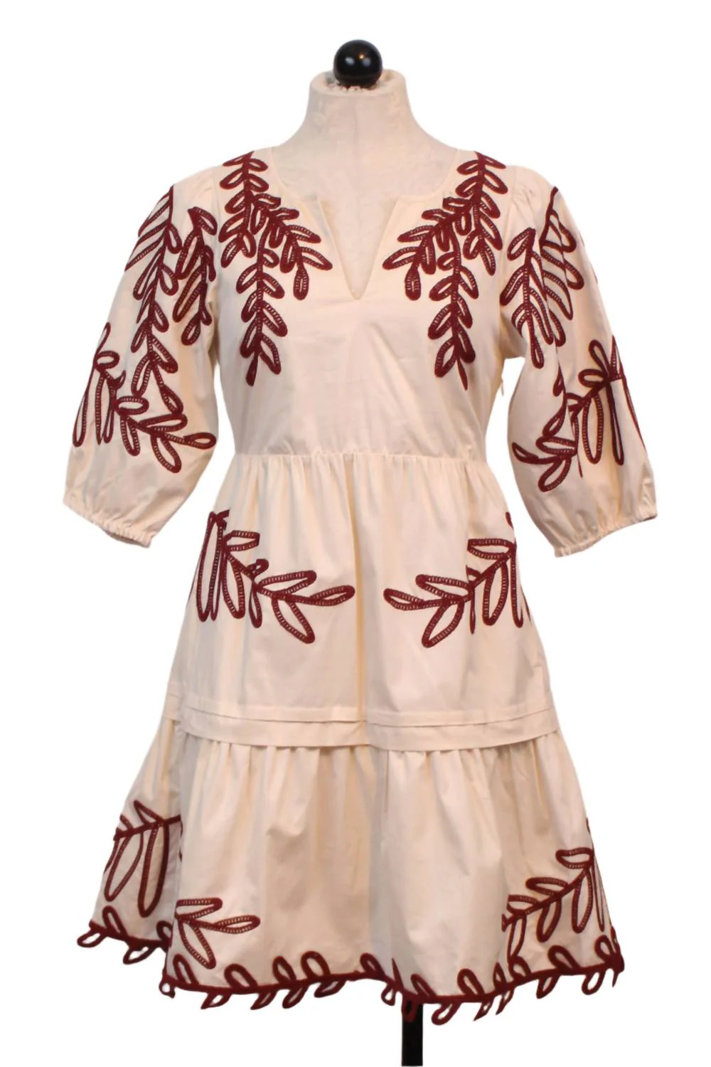 Carrie Mini Dress In Ivory/chocolate - Image 3