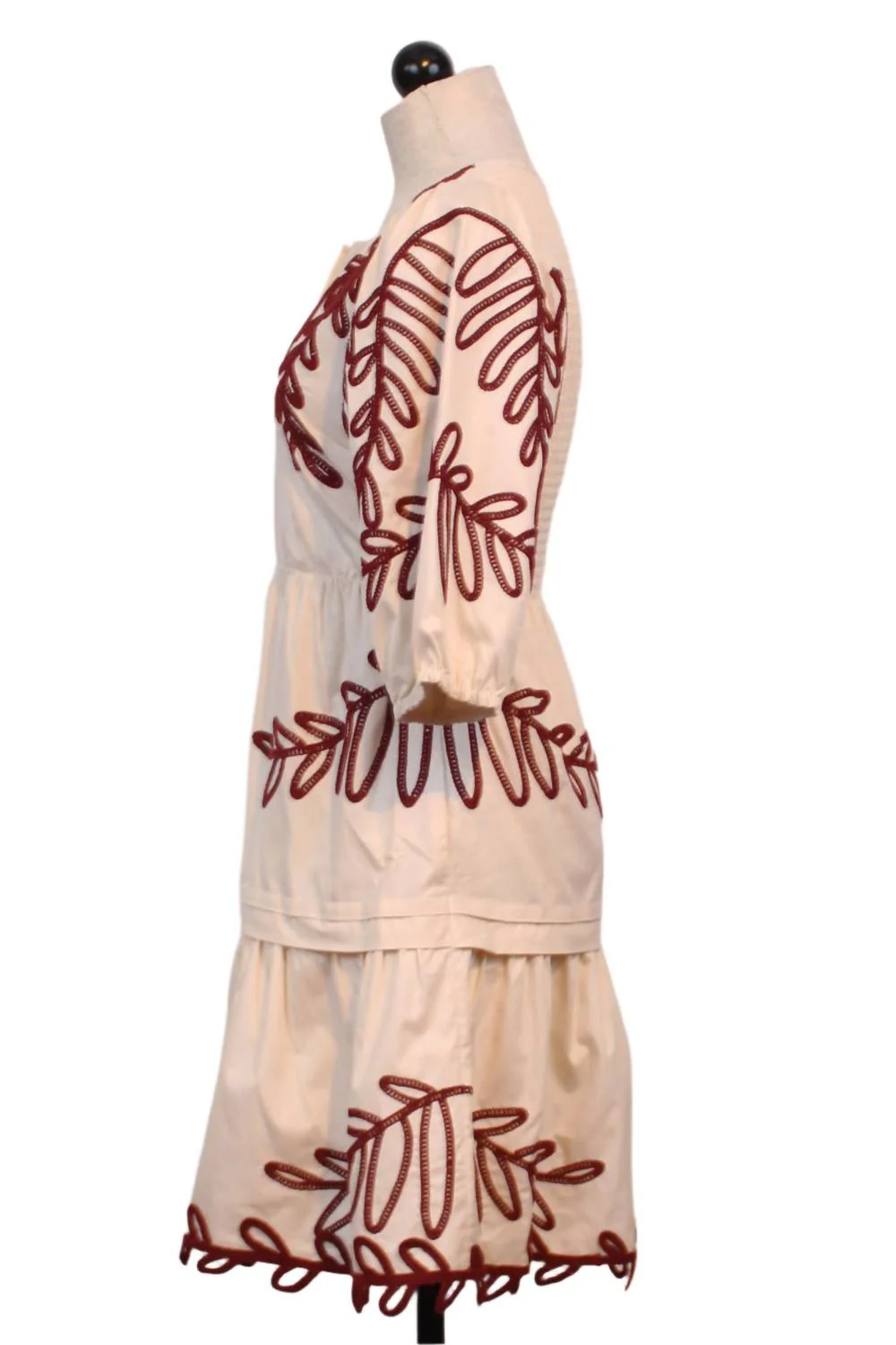 Carrie Mini Dress In Ivory/chocolate - Image 4