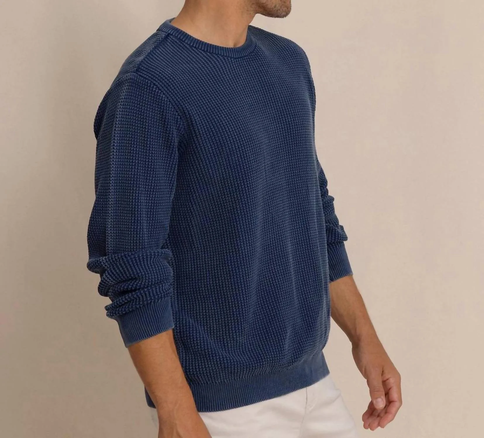 Carrington Garment Dyed Crew Sweater In Dress Blue - Image 2