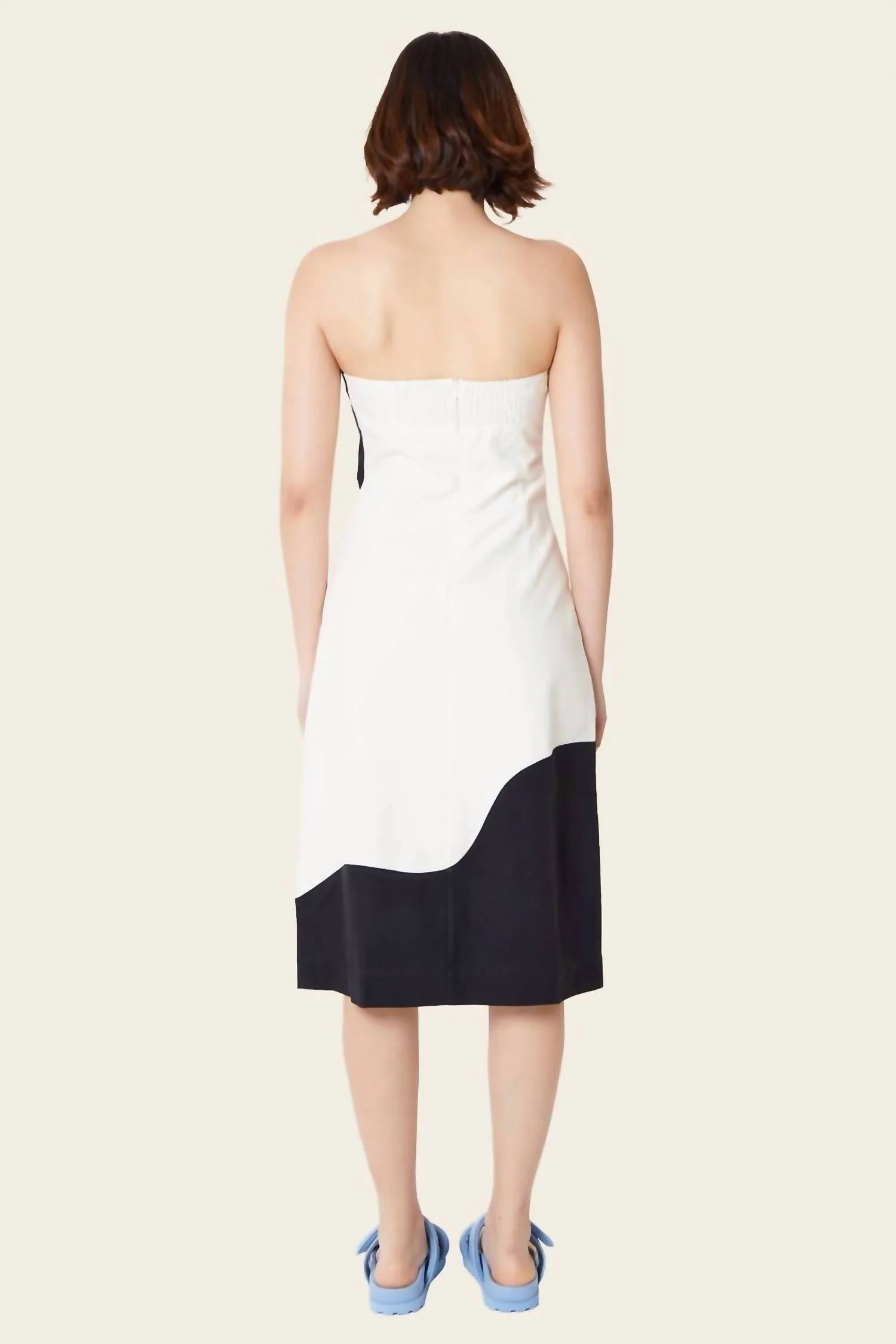 Carter Strapless Midi Dress In Yin And Yang - Image 3