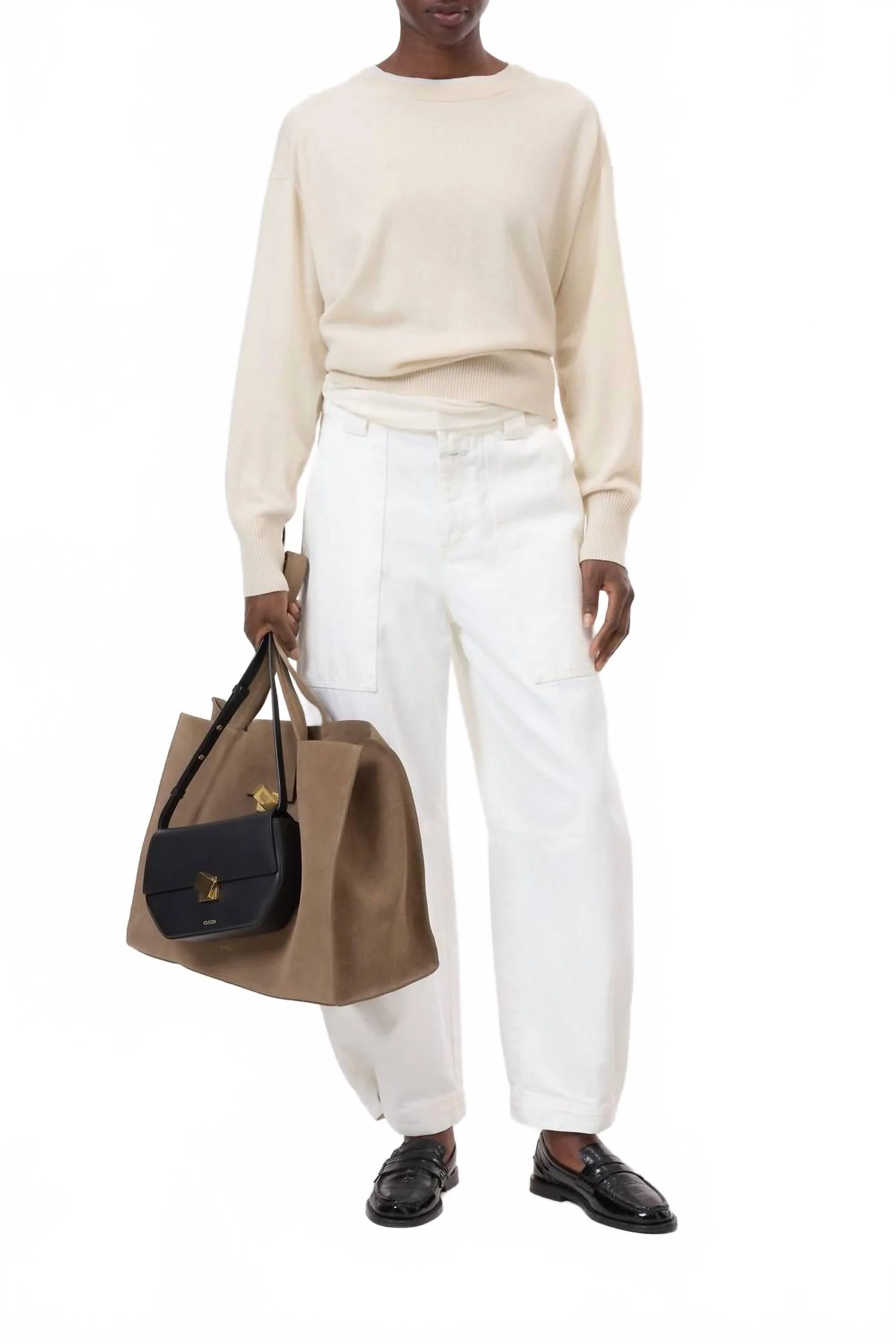 Cashmere Crew Neck Sweater In Shetland - Image 3