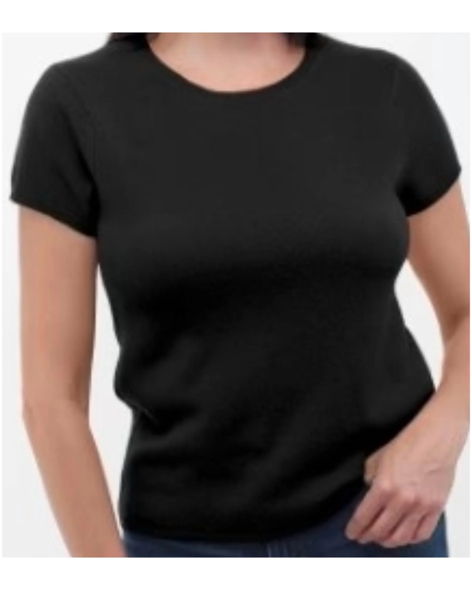 Cashmere Luxury Tee In Black - Image 2