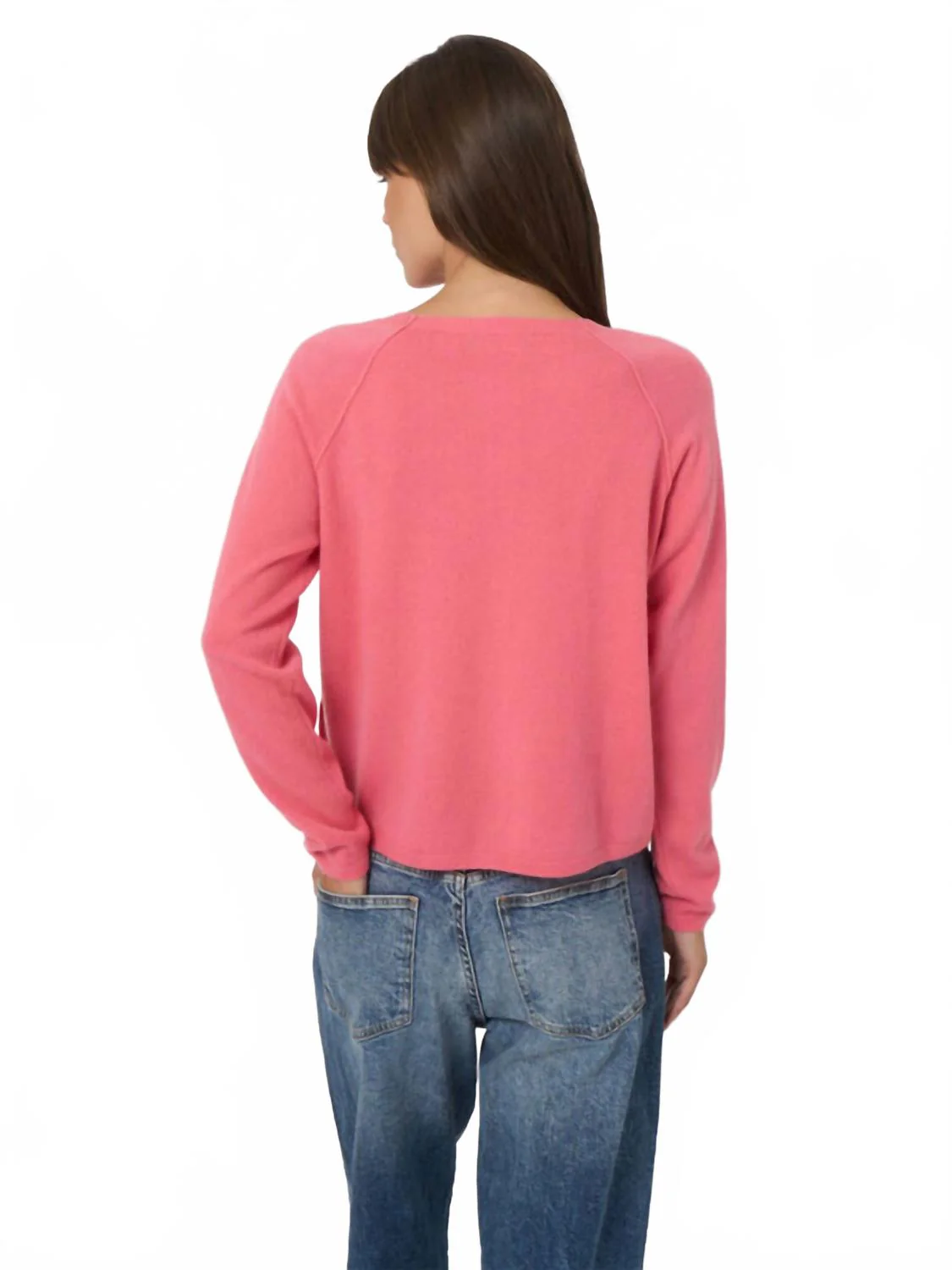 Cashmere Raglan Cardigan In Candy - Image 2