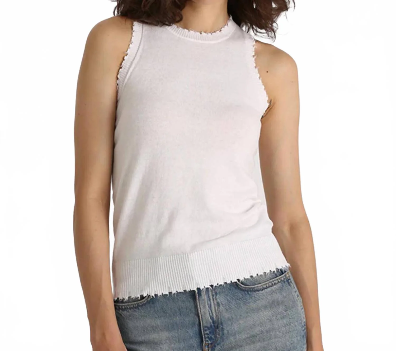 Cashmere Tank Top In White
