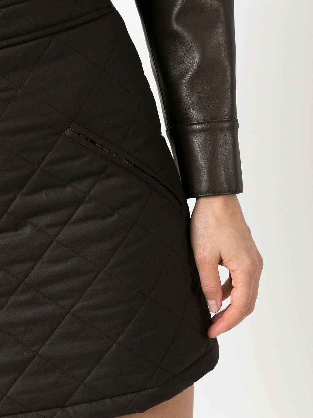 Casia Brown Waxed Cotton Mini Skirt - Image 5
