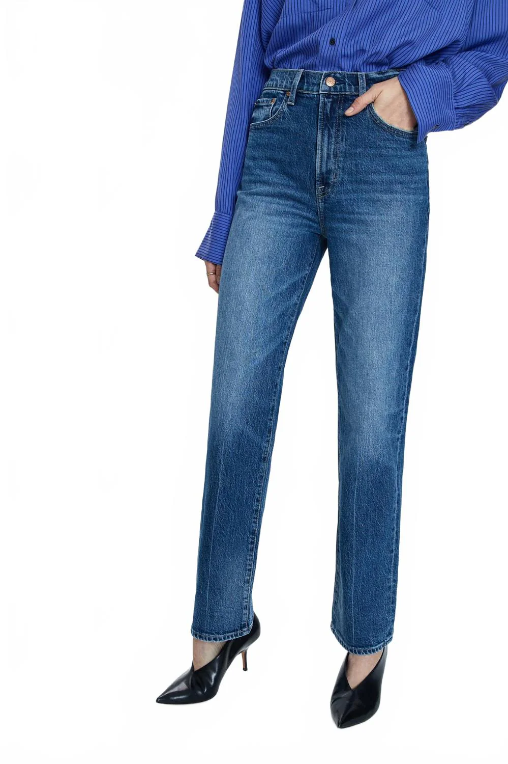 Cassie Super High Rise Straight Leg Jeans In Palladium - Image 5